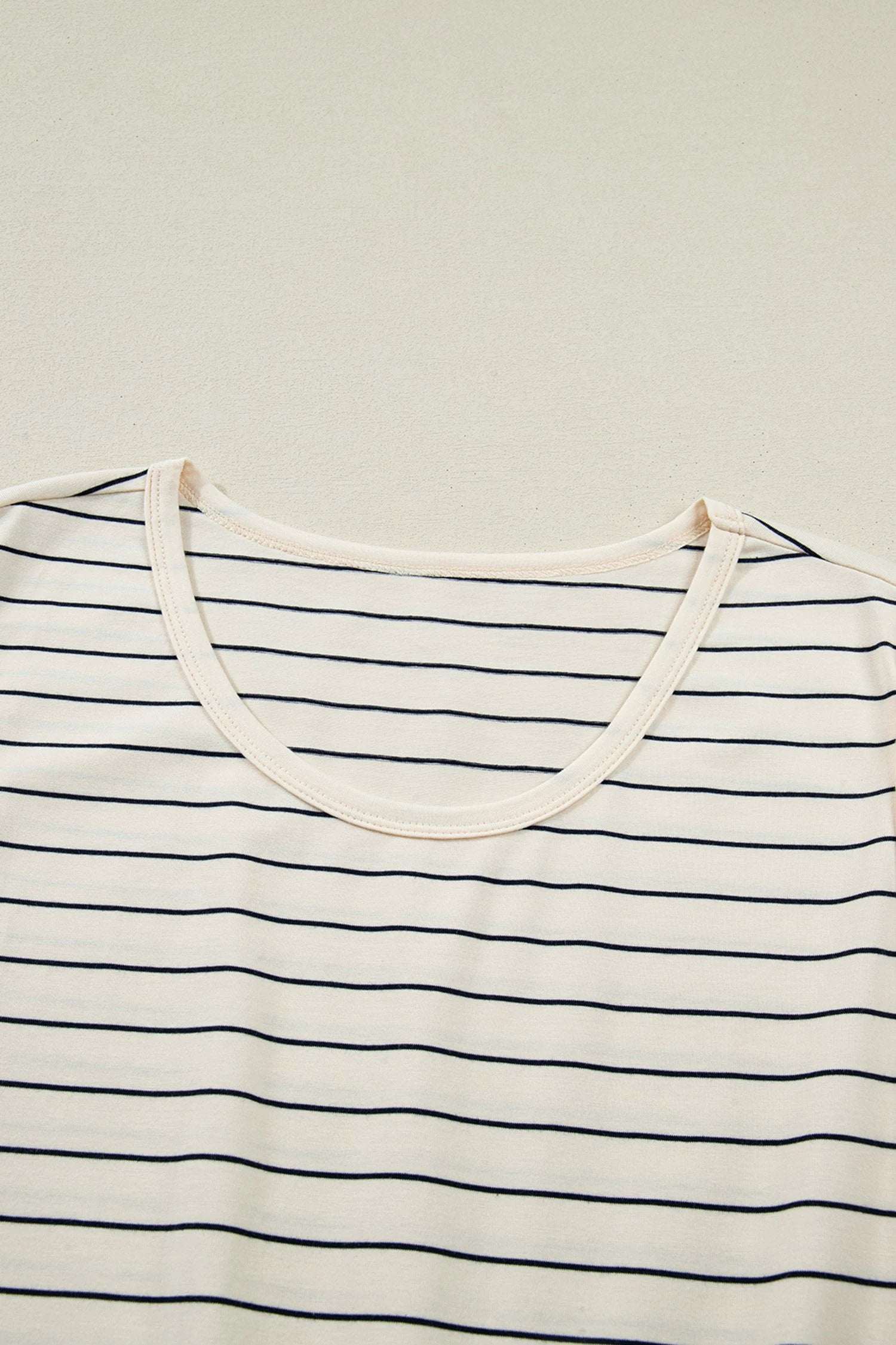 beige stripe drawstring tunic tank mini dress with pockets for women casual everyday outfit