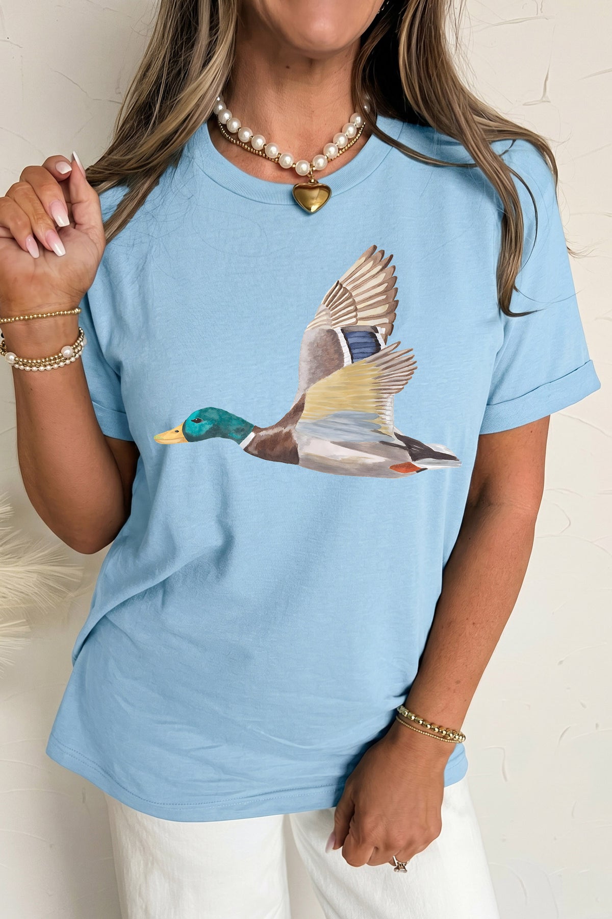 Flying Mallard Print Western Graphic Tee