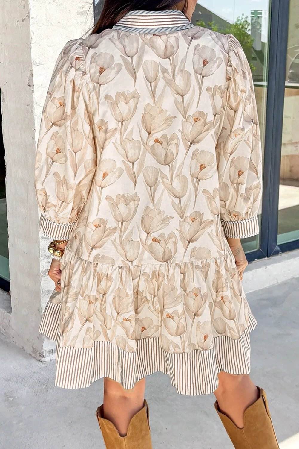 Plus size floral button-down dress - Effortless Floral dress for Moms