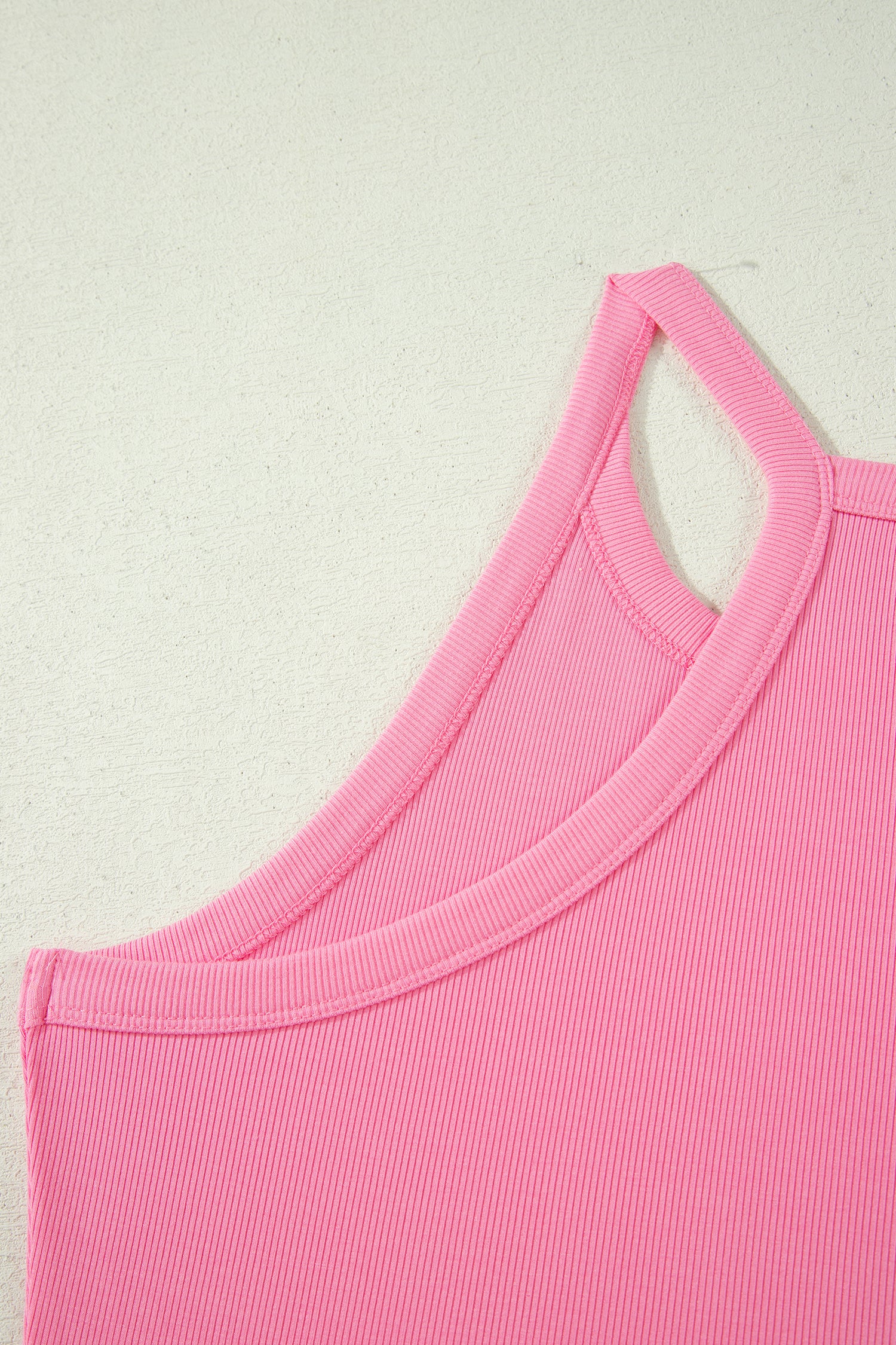 Ribbed Tank Top Shorts Set | Elastic High-Waist Outfit