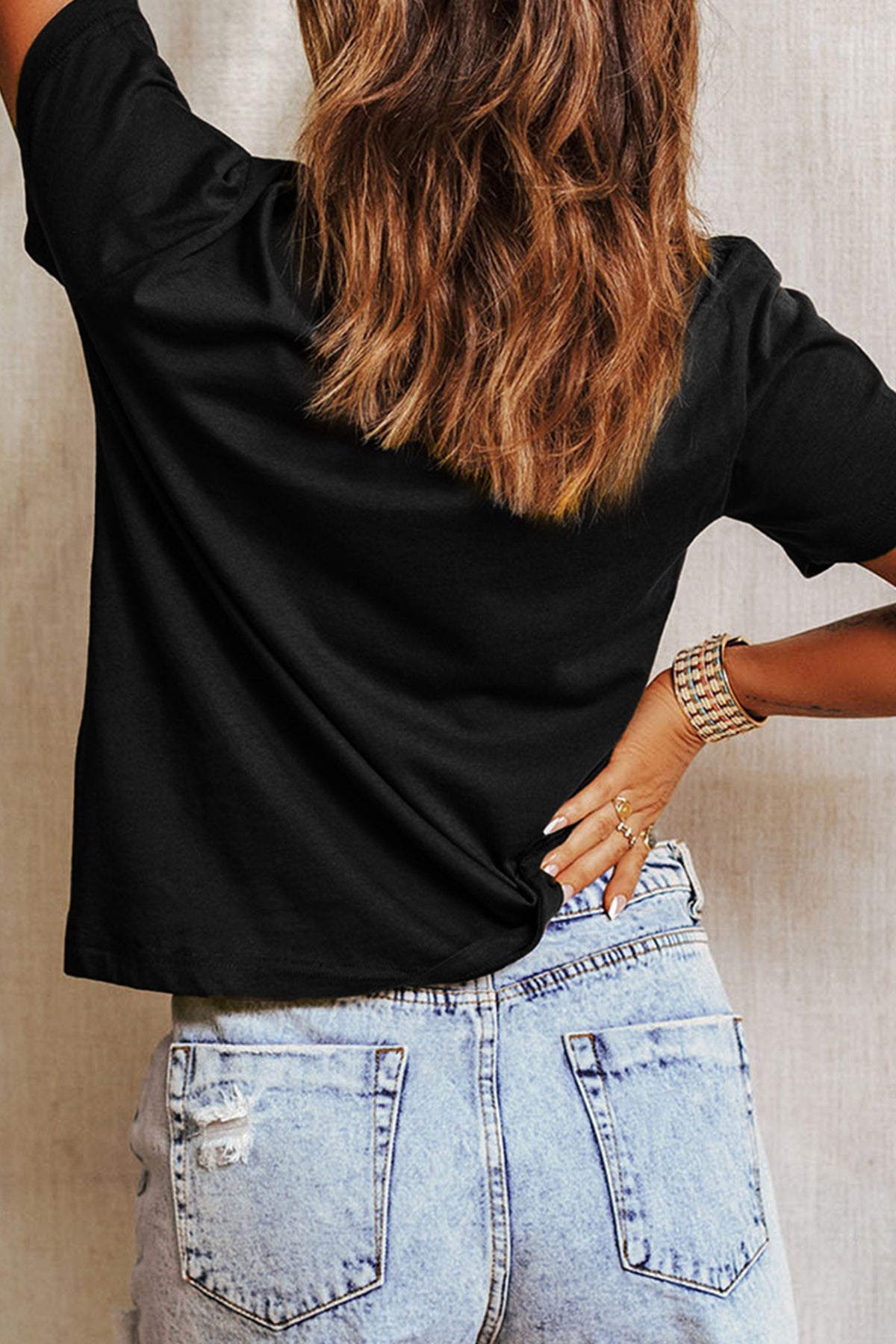 Mixed Pattern Cactus Graphic Print Relaxed T-Shirt