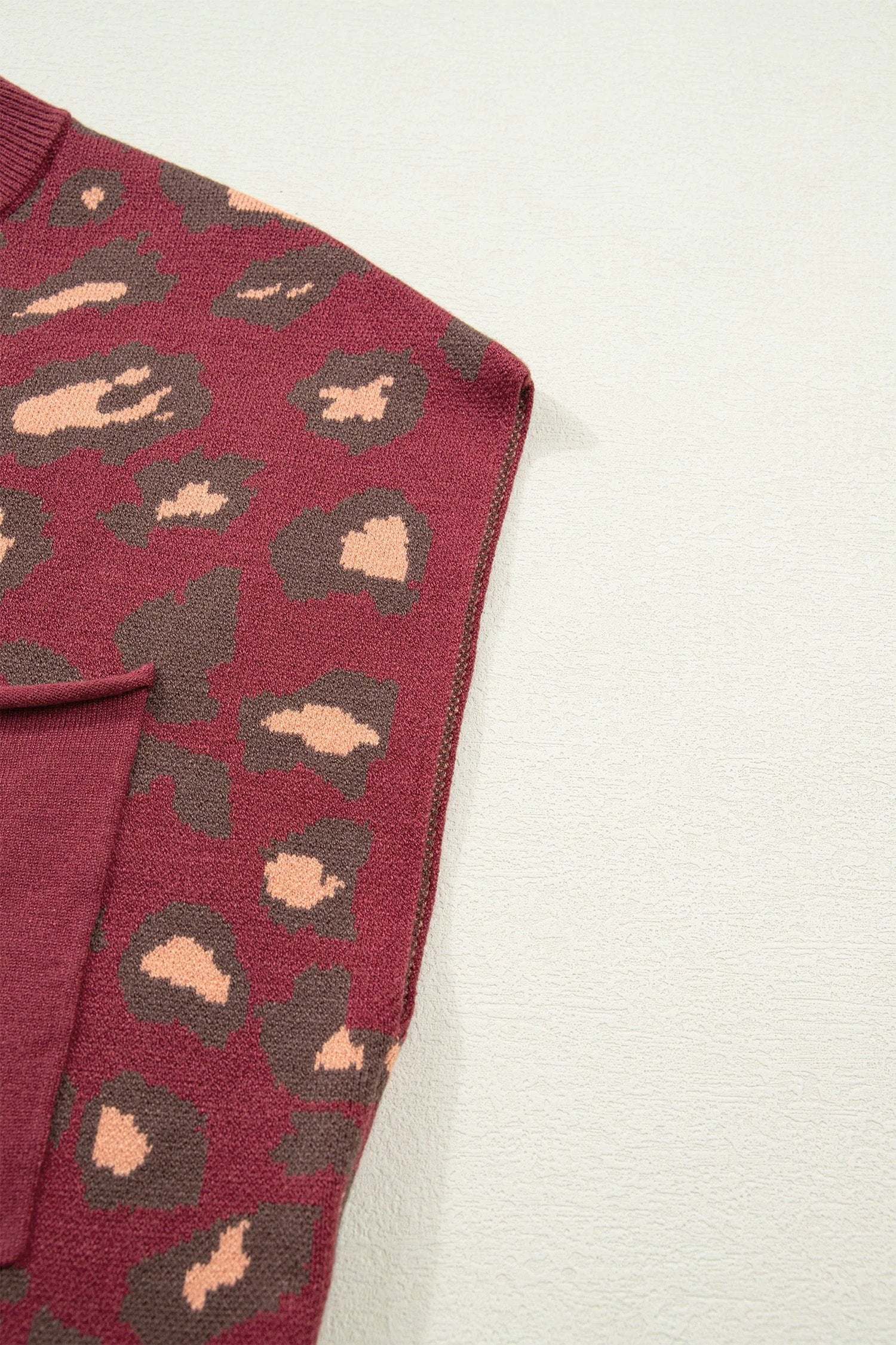 red leopard print cap sleeve knitted top for women casual everyday outfit