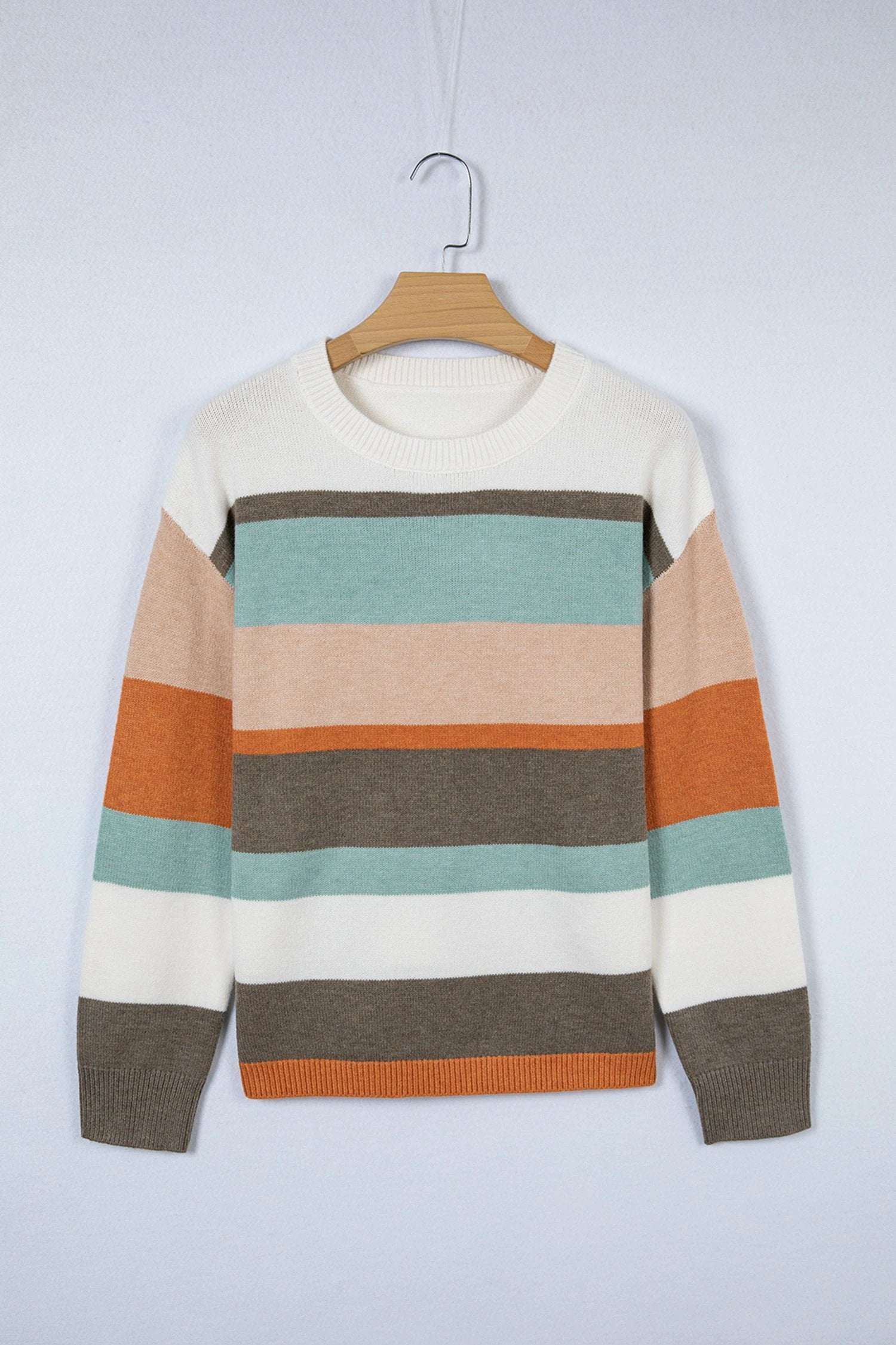 colorblock stripe knit sweater for women casual everyday outfit