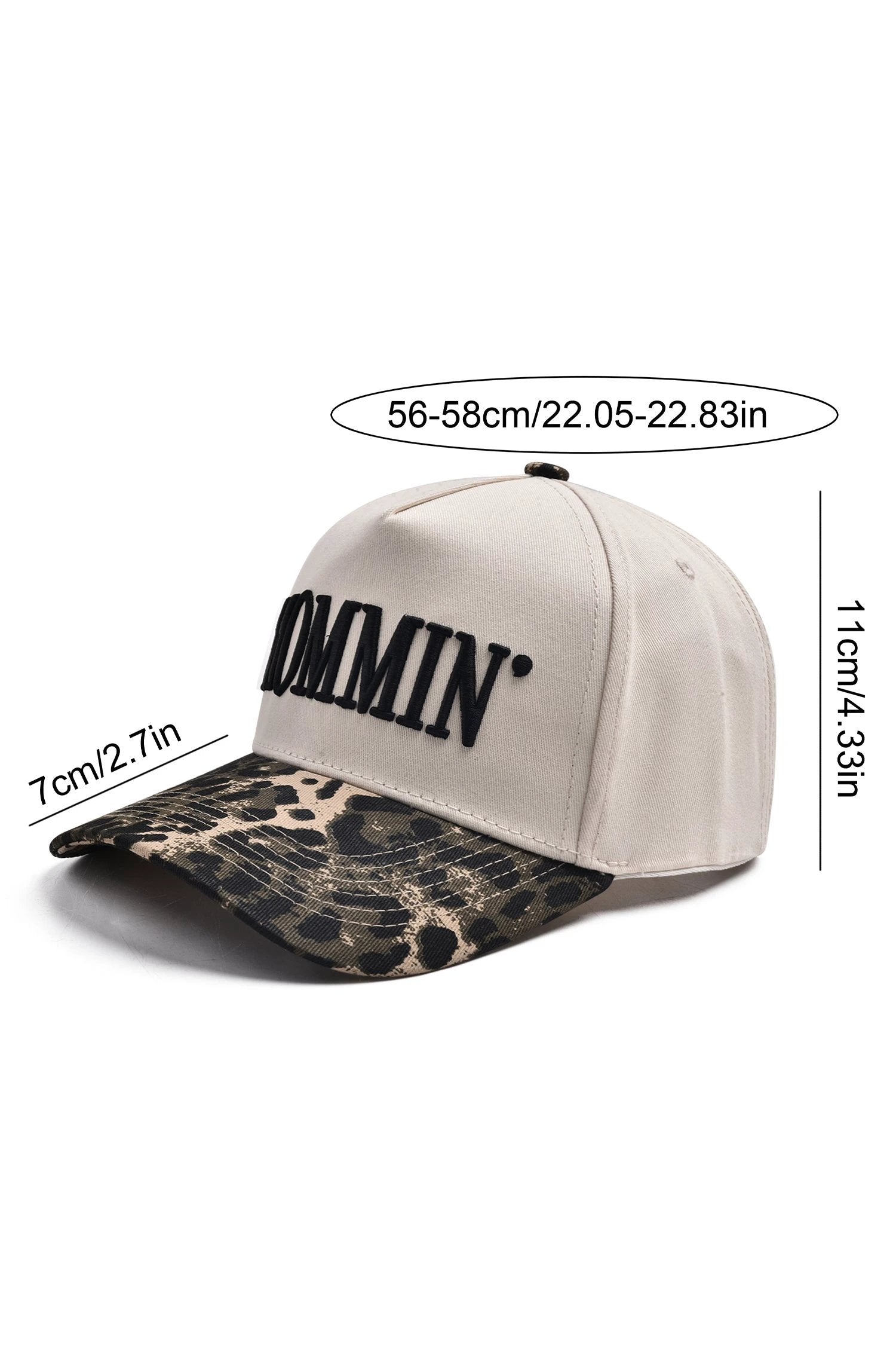 black mommin embroidered leopard contrast brim baseball cap for women casual everyday outfit