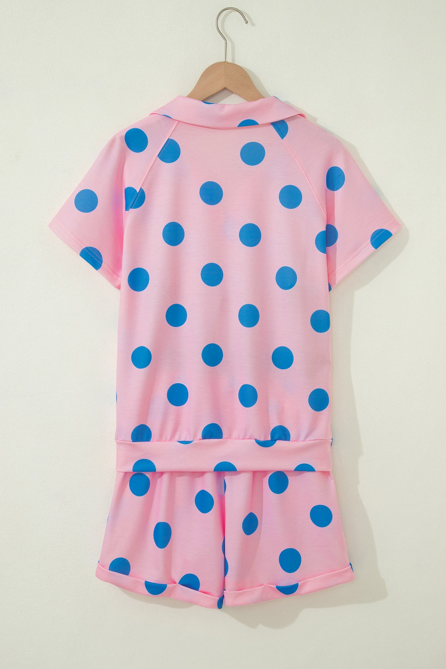 Polka Dot Tee Short Set | V-Neck Casual Outfit Set