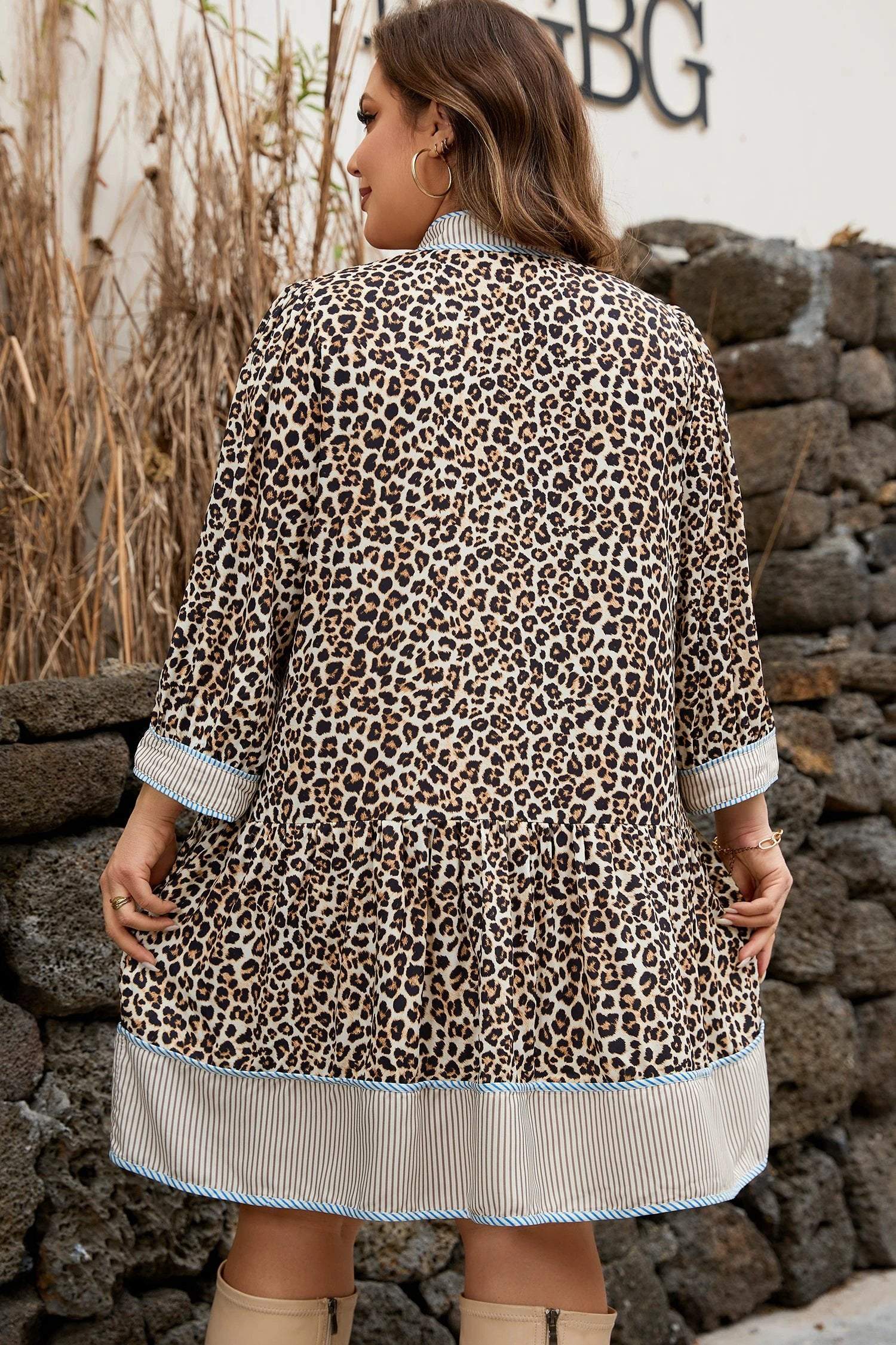 plus size leopard print dress
