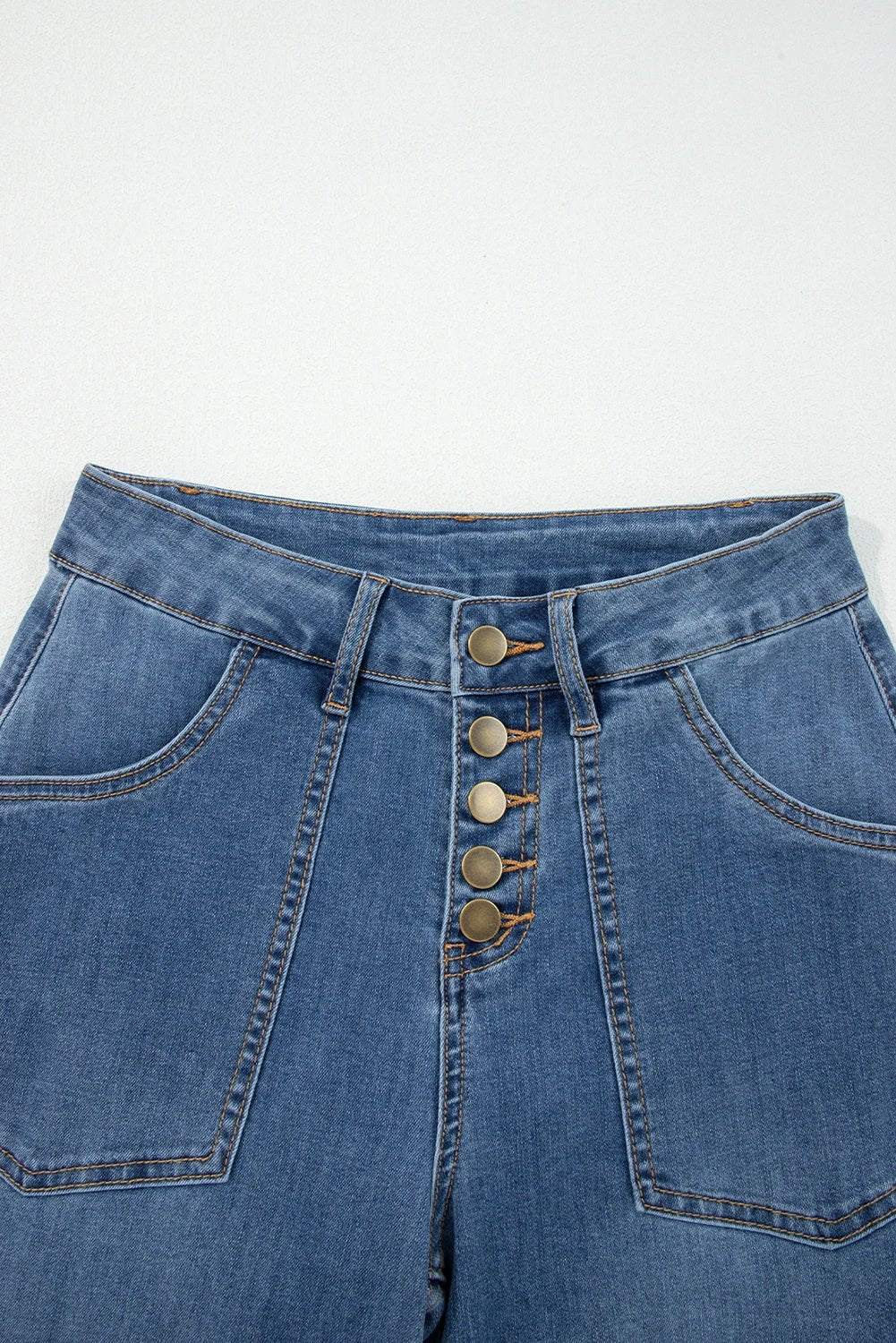 wide leg button jeans for women casual everyday outfit