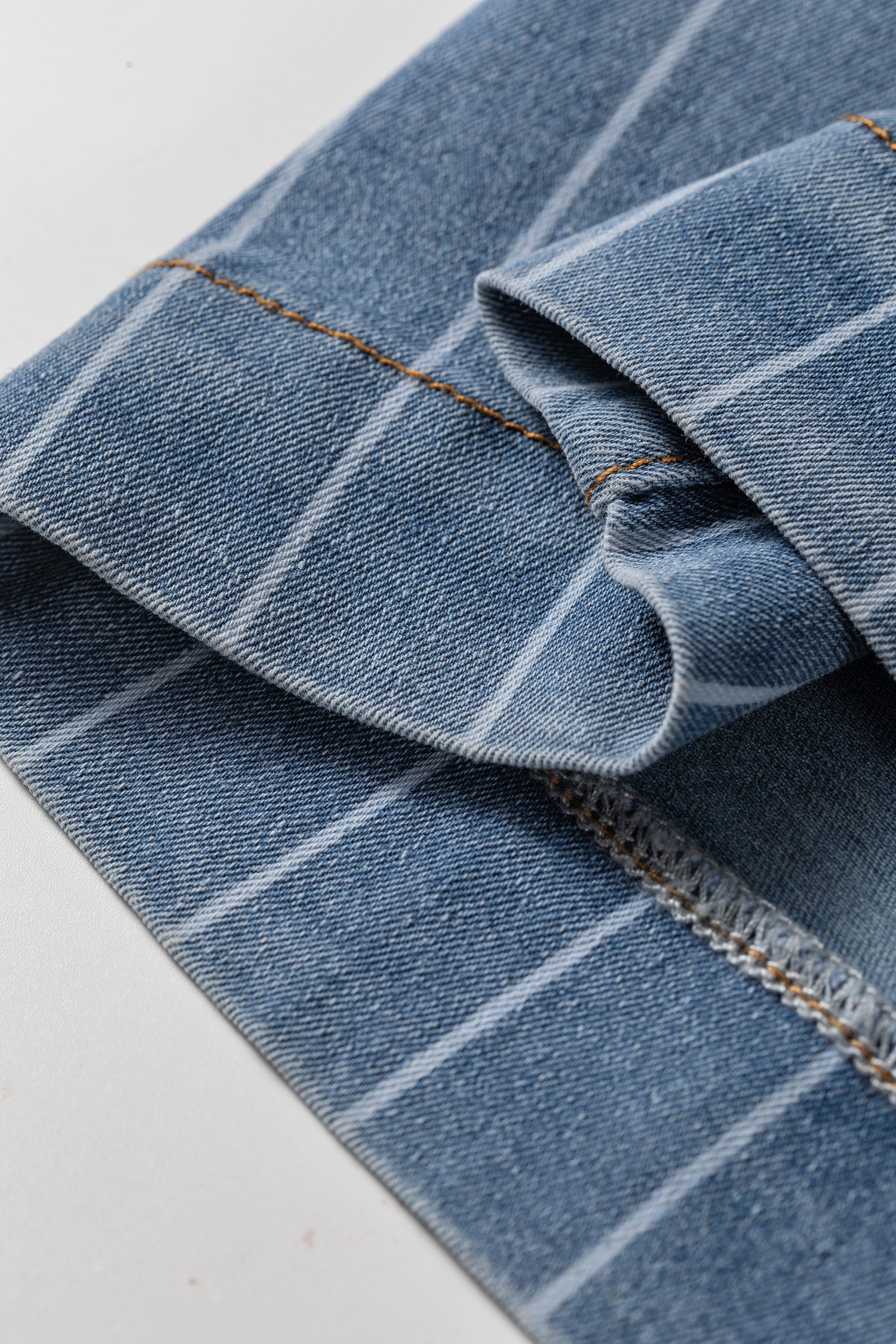 Plus Size Stripe Buttoned Loose Wide-Leg Denim Pants — women's everyday bottoms | J&H Apparel