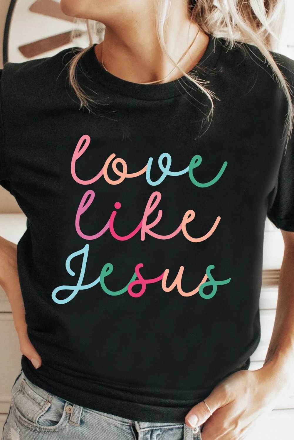 Love Like Jesus Graphic Tee crew neck faith-inspired casual shirt