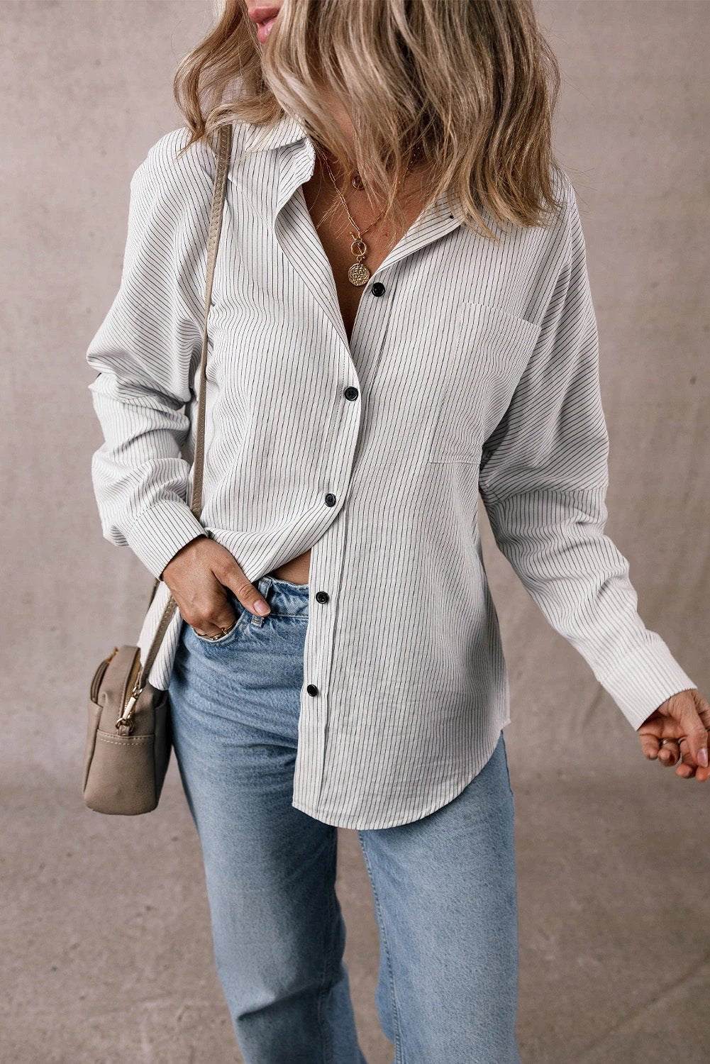 sky-blue stripe shirt