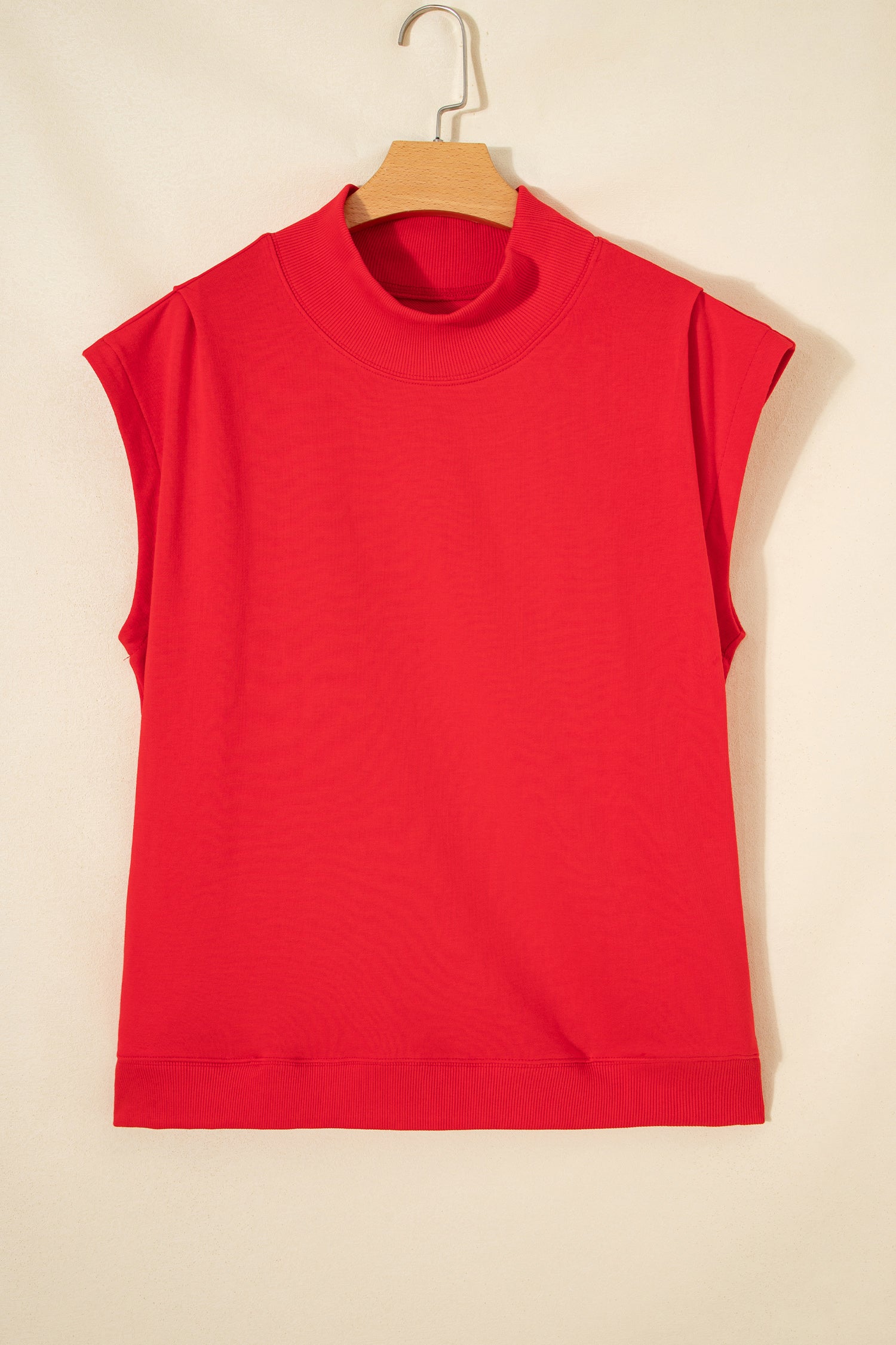 Everyday Chic | High Neck Cap Sleeve Top Relaxed Fit Blouse