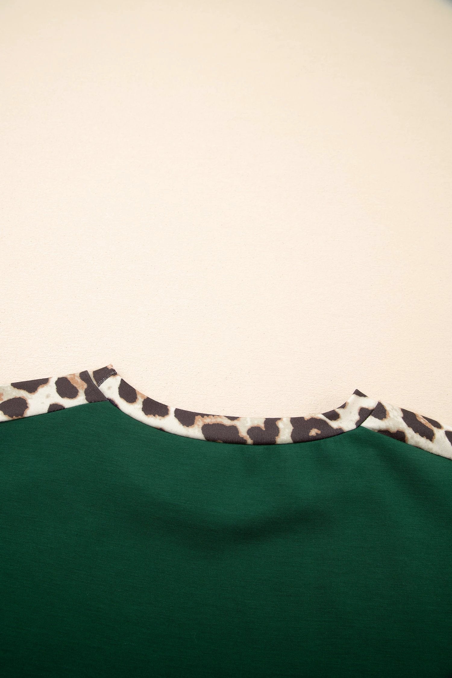 Leopard Trim Sea Green Tee