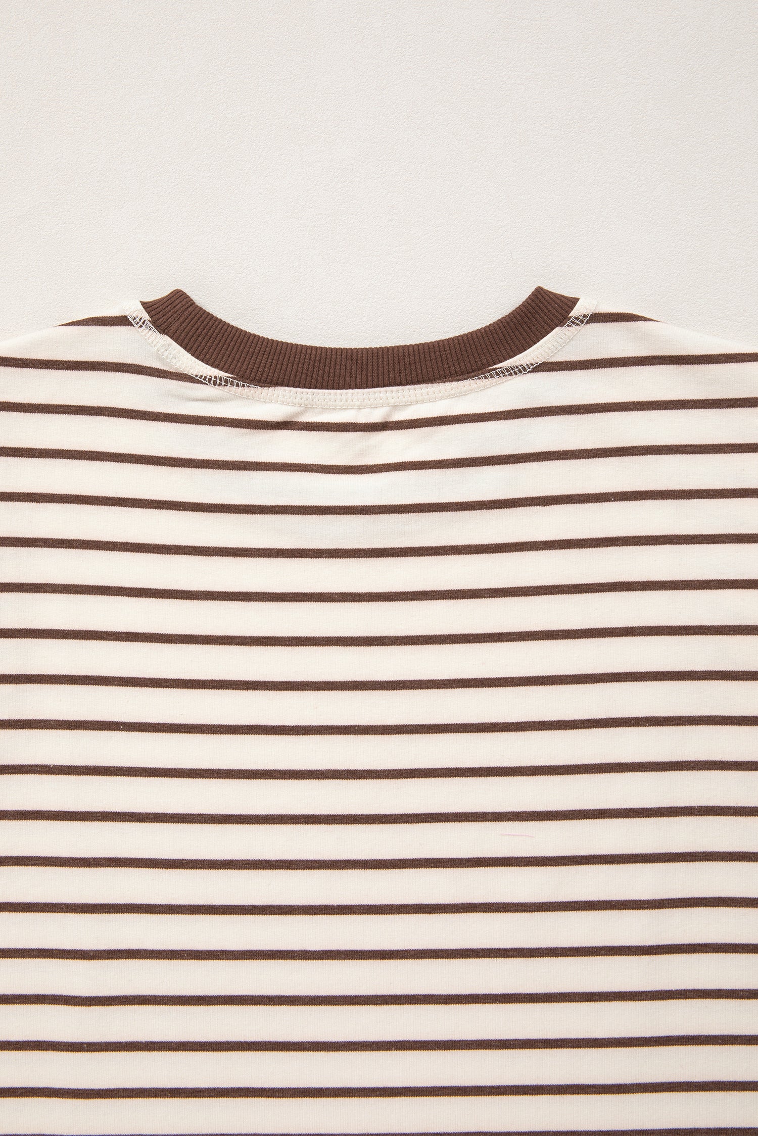 Stripe Ribbed Round Neck Trim Loose Tank Top