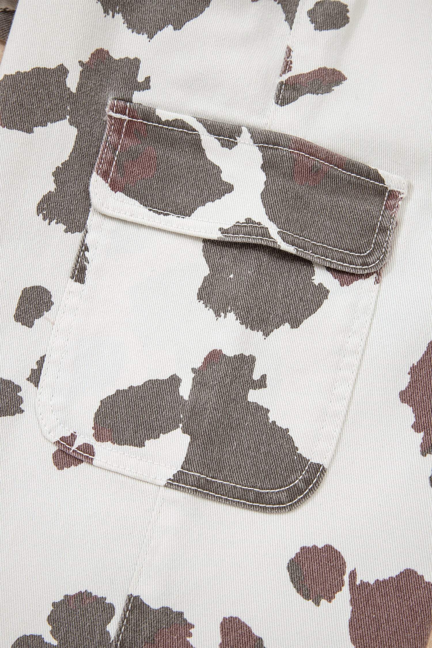 Cool Mom Energy | Western Cow Print Jeans With Multi Pockets