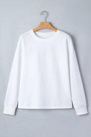 Solid Color Dropped Shoulder Long Sleeve Top — women's everyday top | J&H Apparel