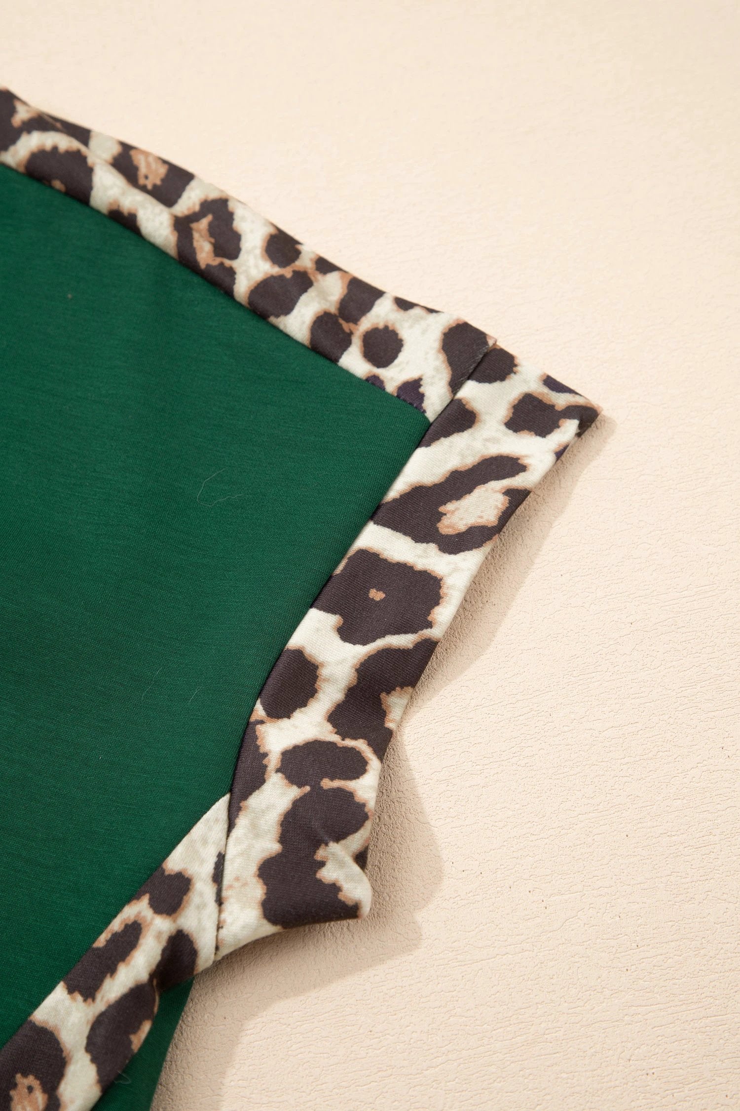 Leopard Trim Sea Green Tee