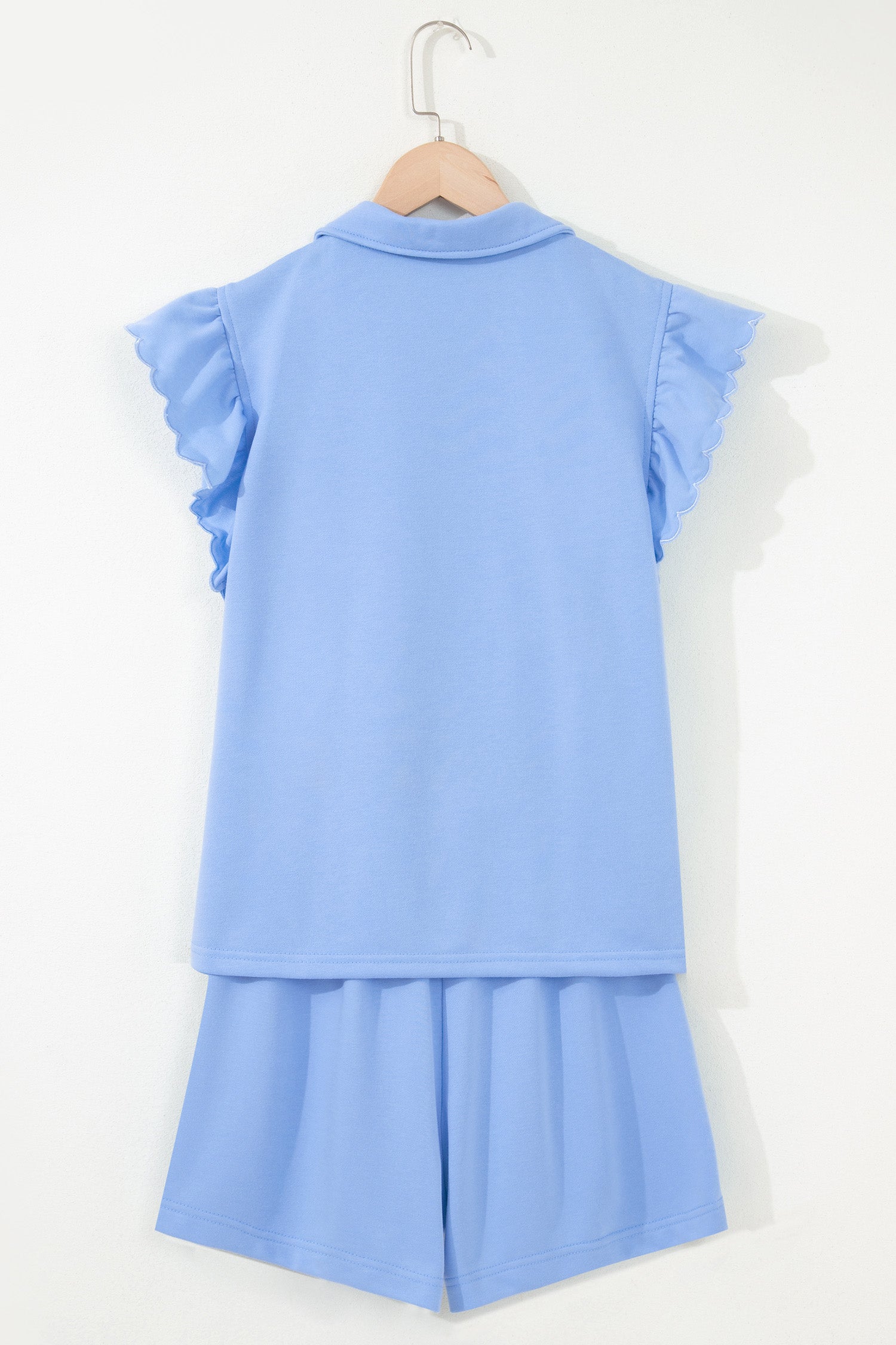Ruffled Half Zip Short Set | Cozy Vacation Outfit