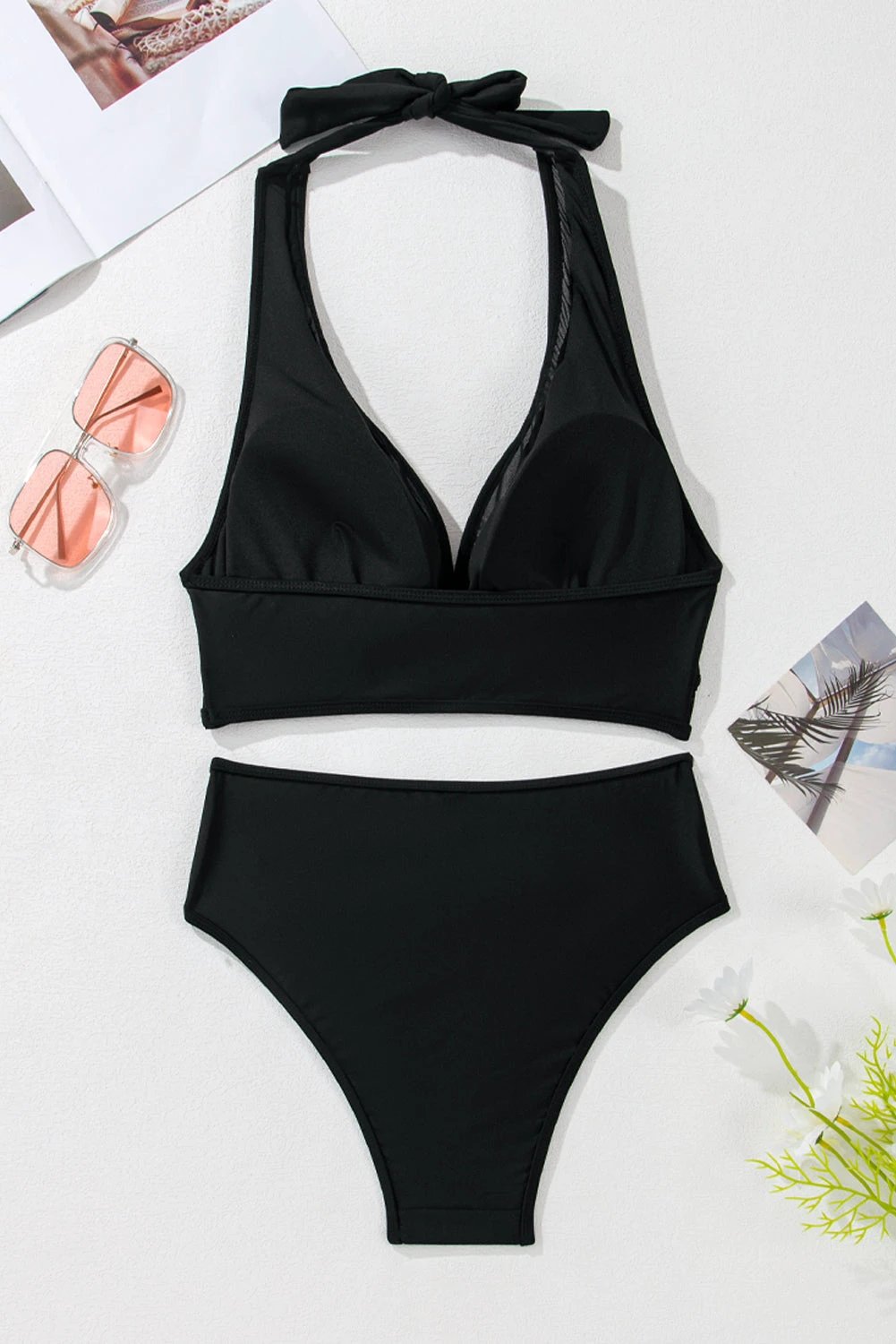 sheer mesh halter bikini