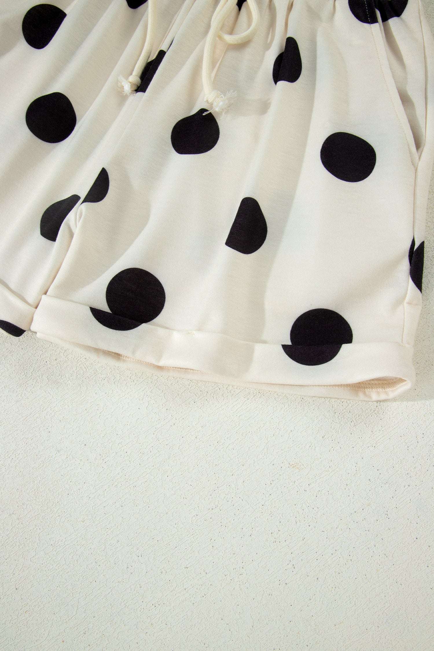 Polka Dot Tee Short Set | V-Neck Casual Outfit Set