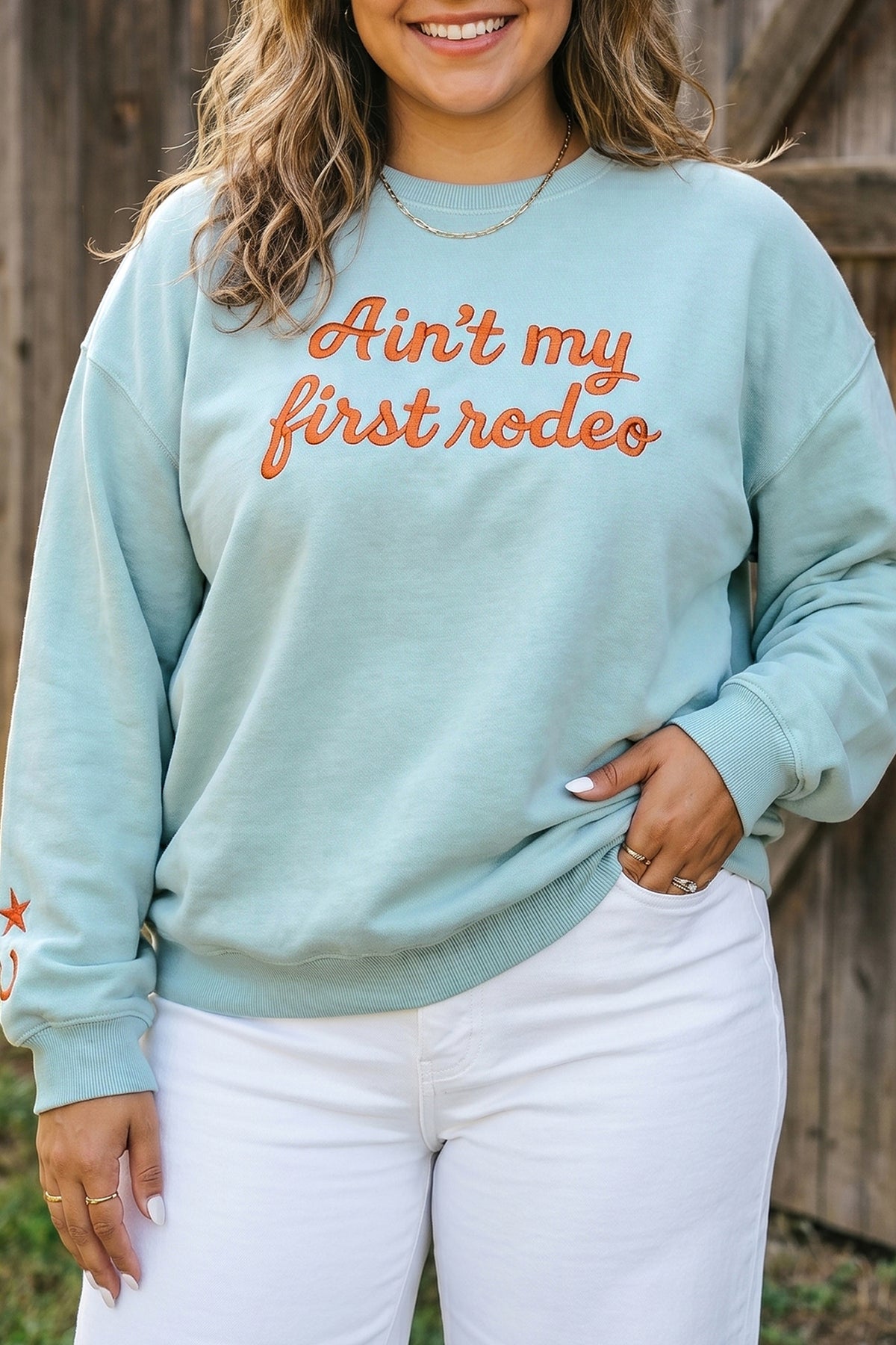 Plus Size Letter Print Round Neck Loose Fit Long Sleeve Sweatshirt