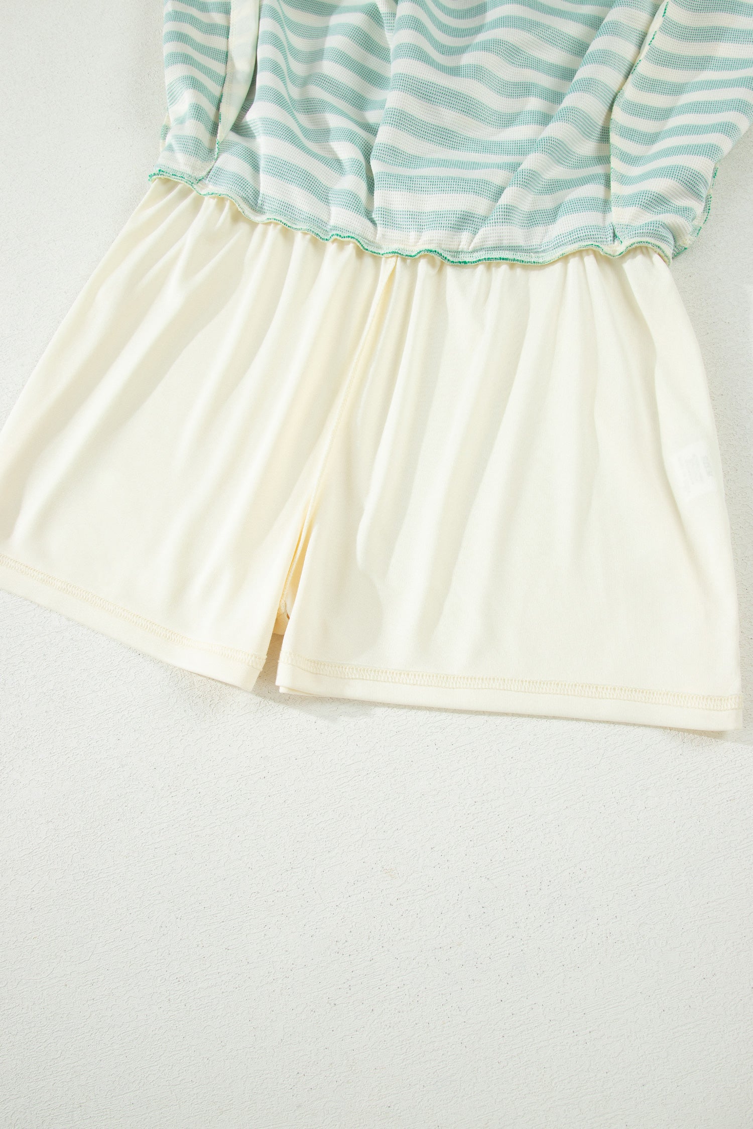 Vacation Vibes | Textured Stripe Two Piece Skort Set With Contrast Trim