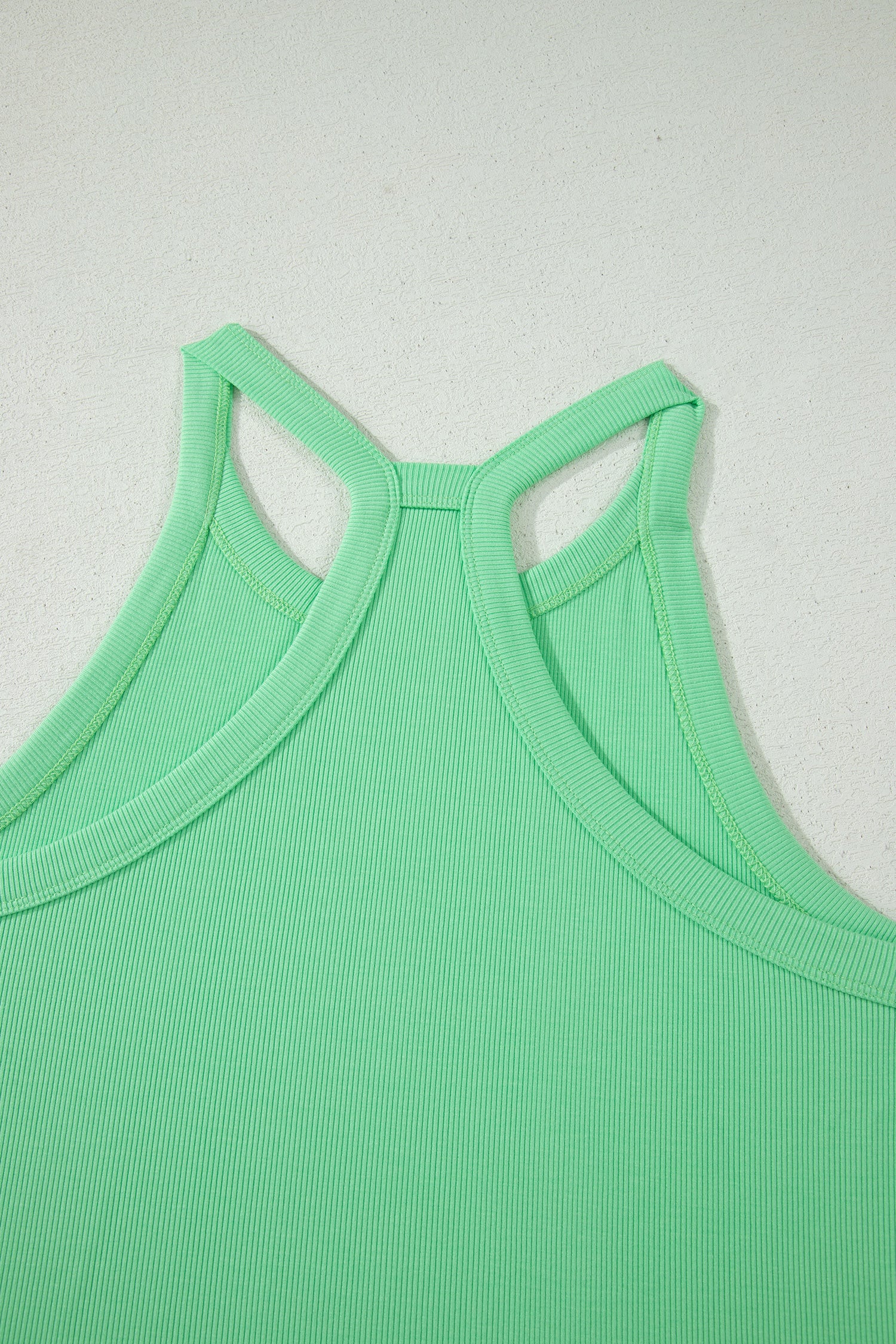 Ribbed Tank Top Shorts Set | Elastic High-Waist Outfit