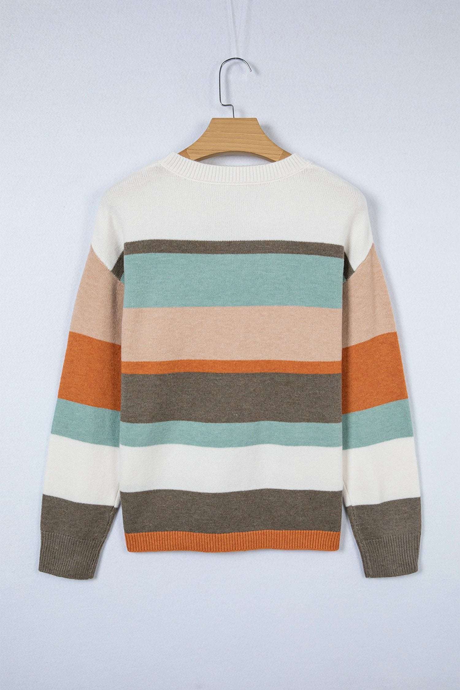 colorblock stripe knit sweater for women casual everyday outfit