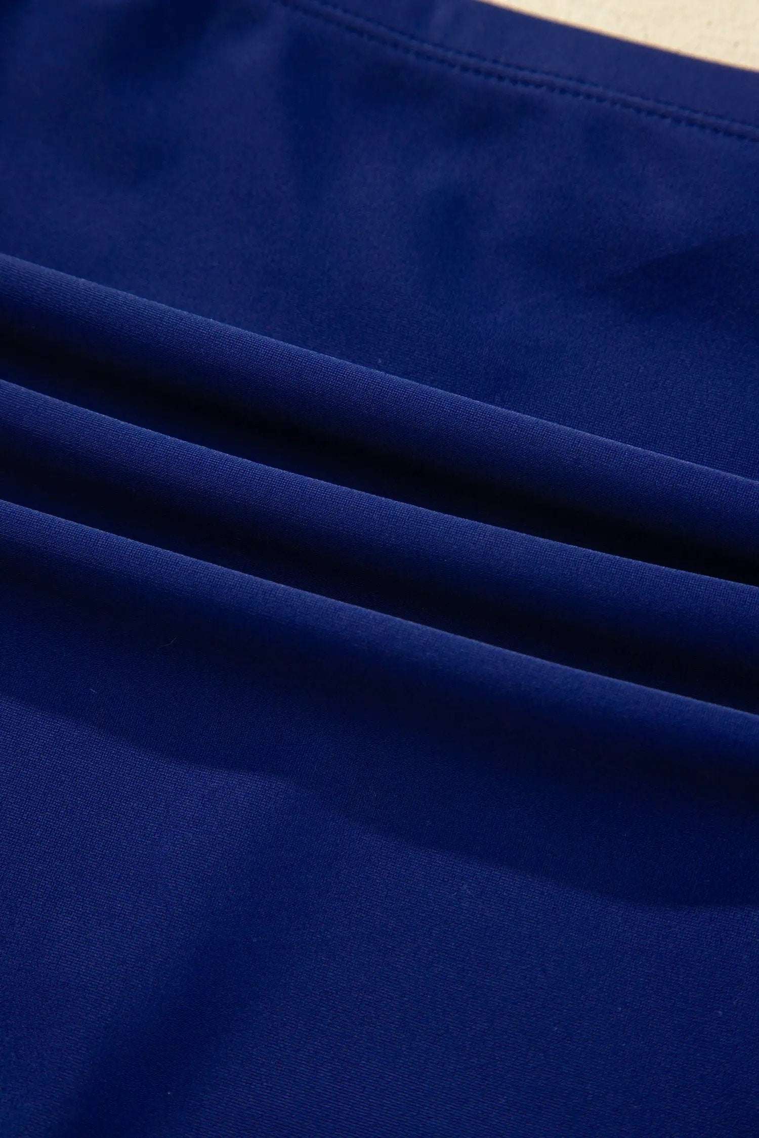 J&H Apparel Dark Blue Shell Stitched Trim V Neck Textured Mix and Match High Waist Bikinis - Classic Bikinis Swimwear/Bikinis