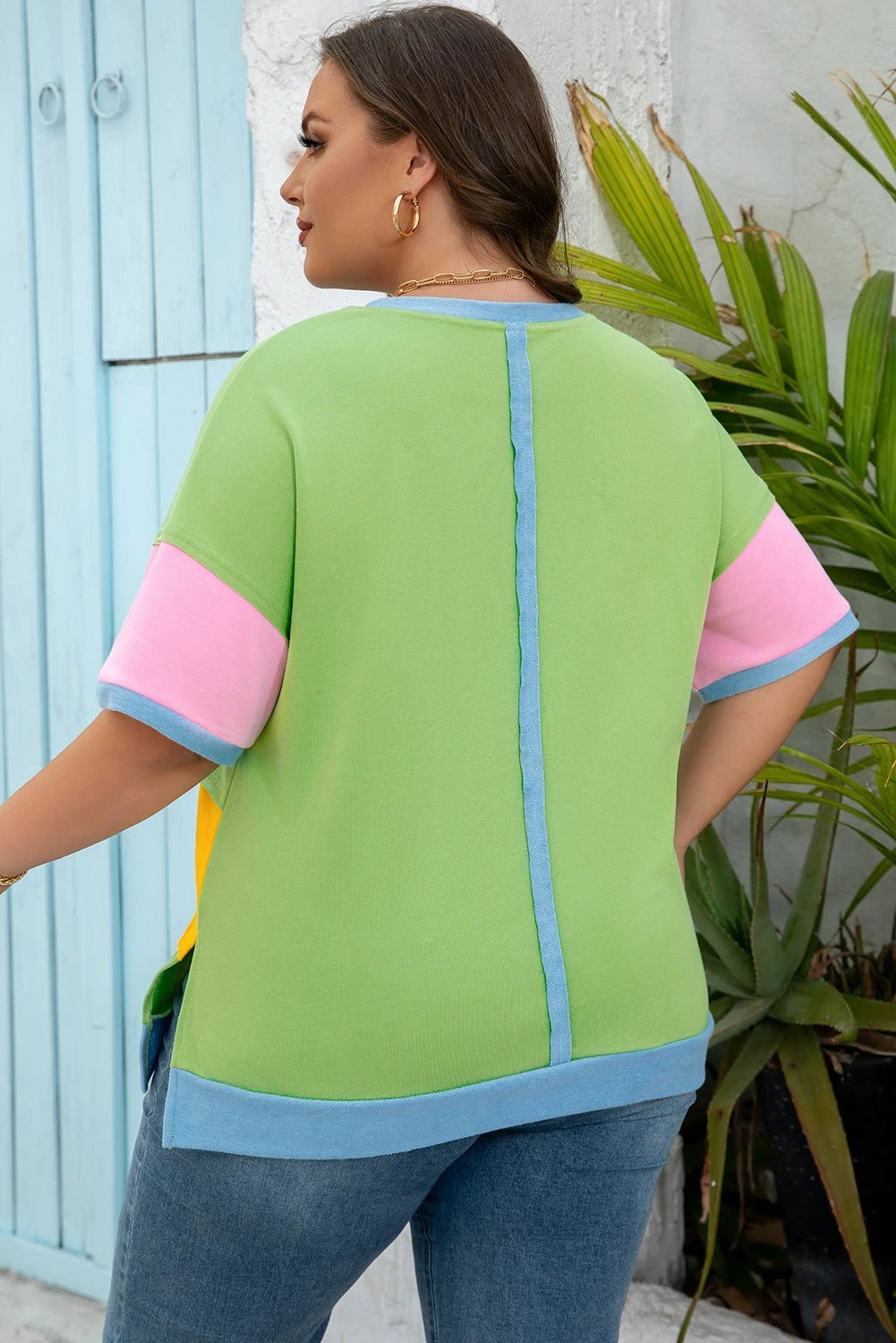 plus size color block tee