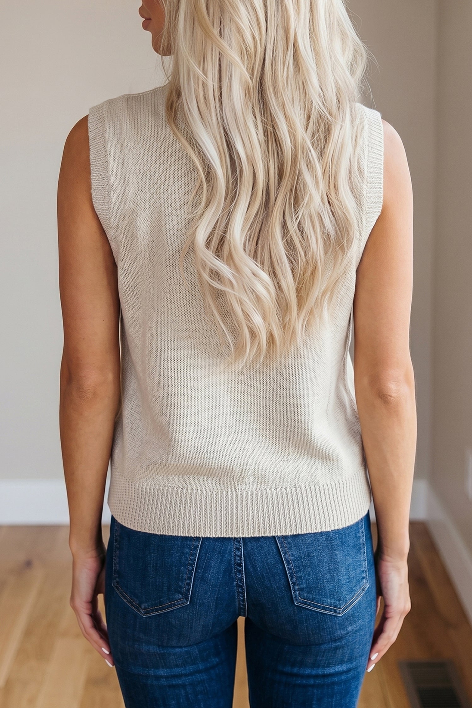 Patriotic Chill | American Flag Sleeveless Knit Sweater