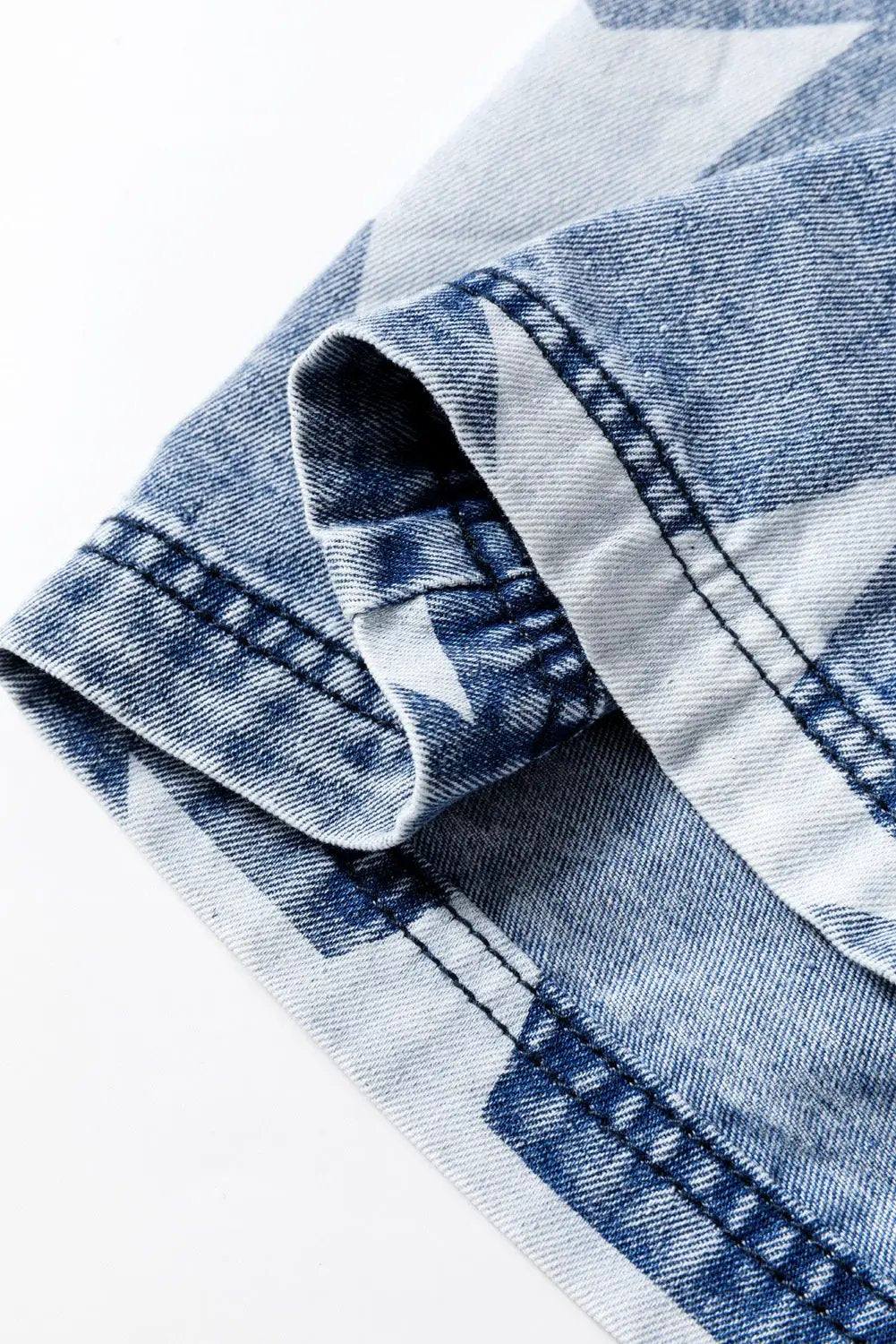 star print wide leg jeans