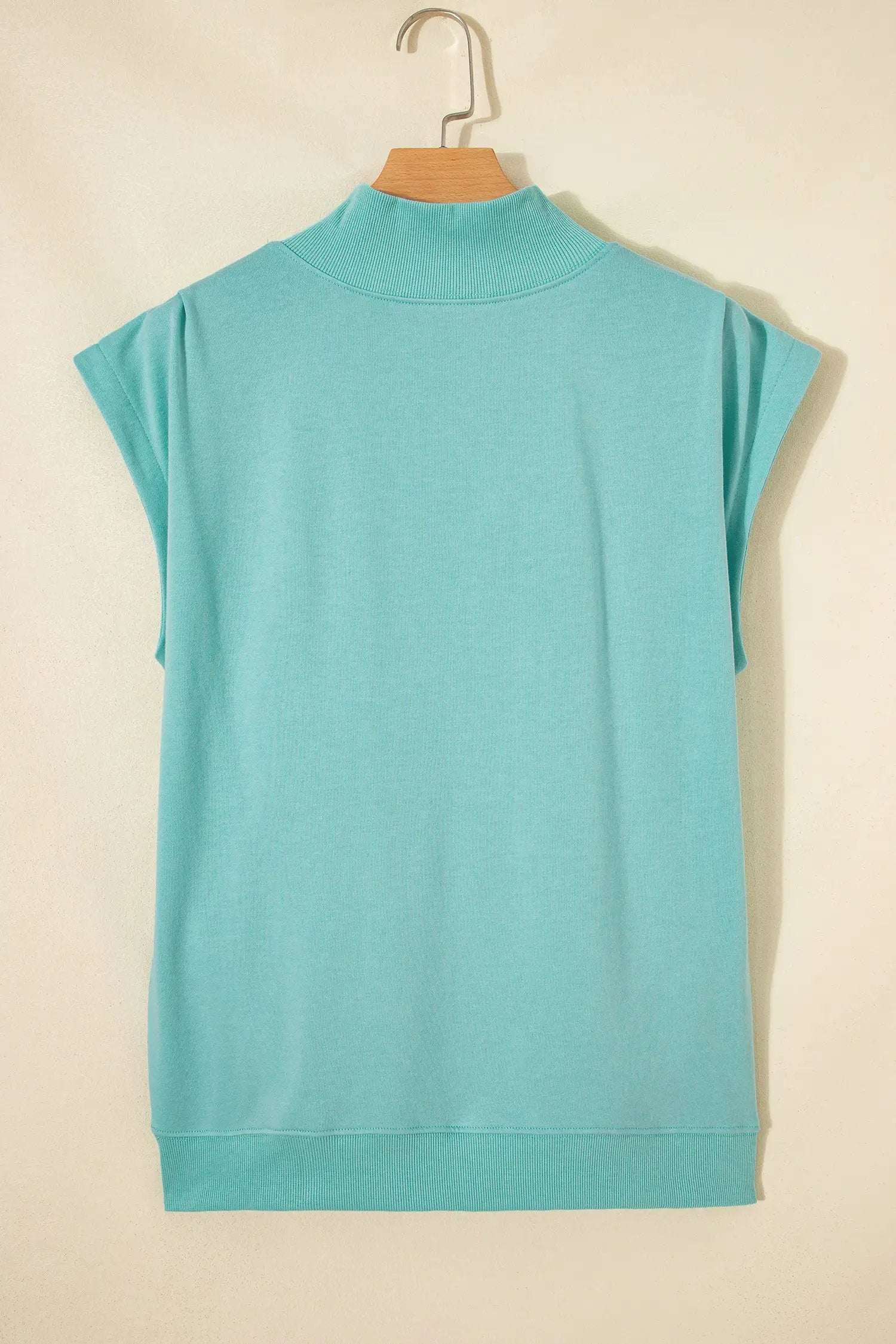 Dear-Lover Dropshipping Everyday Chic | High Neck Cap Sleeve Top Relaxed Fit Blouse - Blouses Tops/Tops & Tees