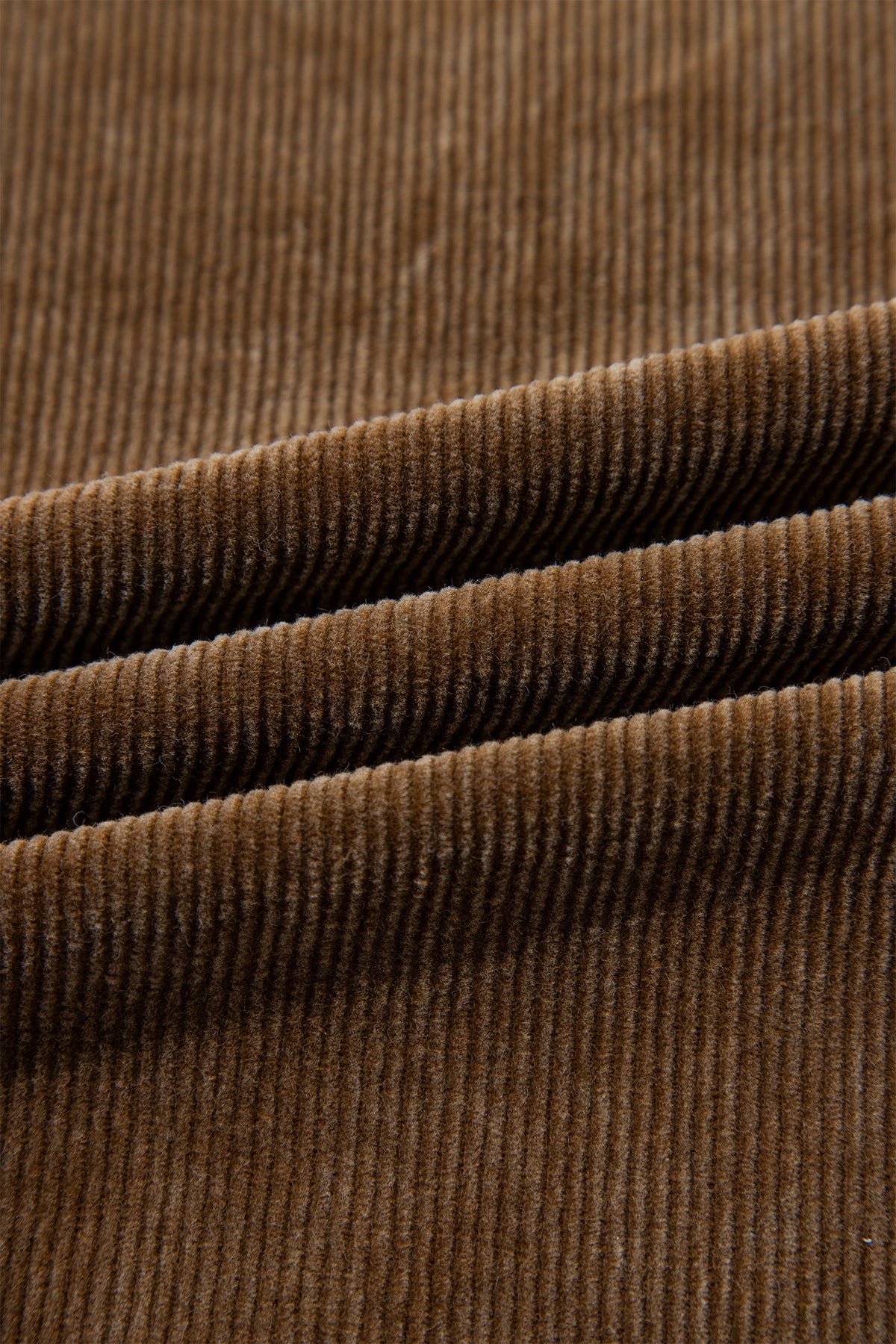 Straight Leg Corduroy Metal Button Zip-Up Pants