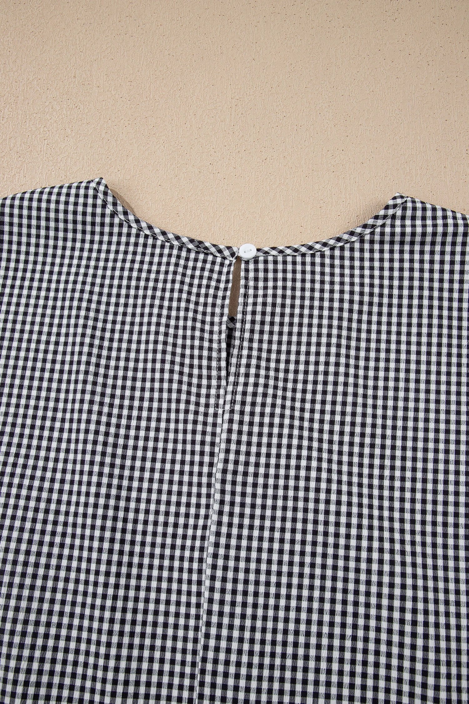 Dear-Lover Dropshipping Black Plus Size Plaid Bow Decor Bell Sleeve Round Neck Jumper - Plus Size/Plus Size Tops/Plus Size Tops & Tees