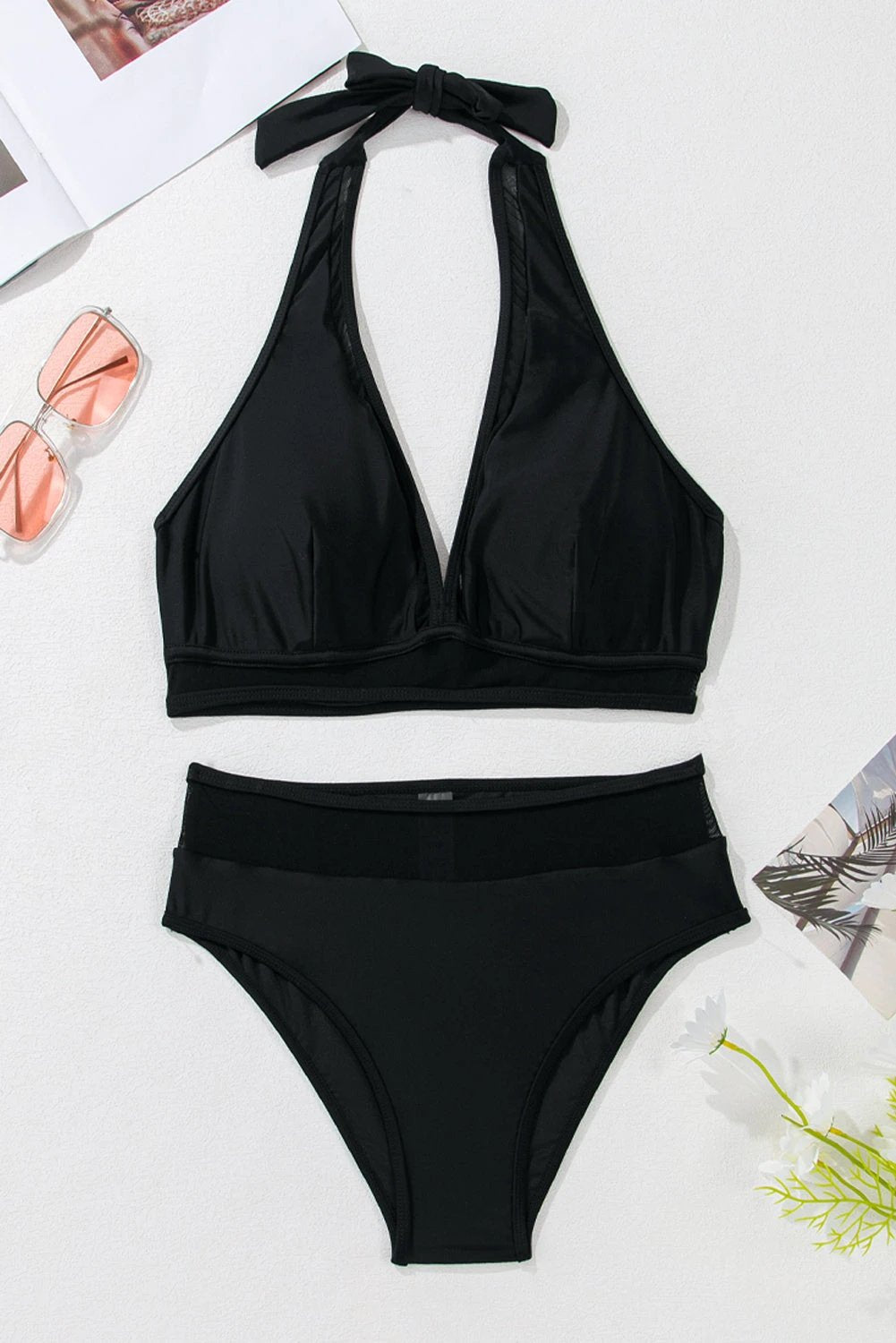 sheer mesh halter bikini