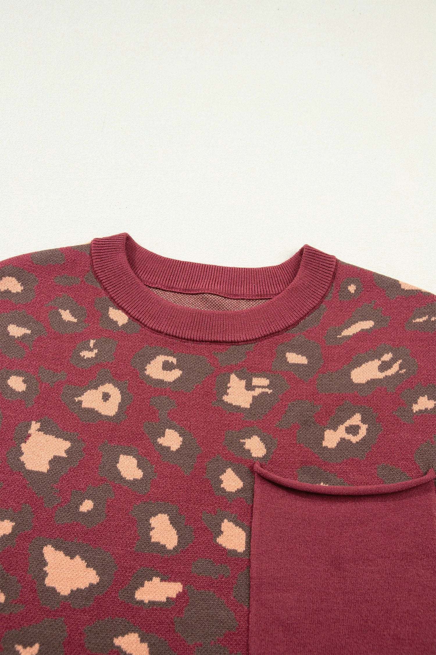 red leopard print cap sleeve knitted top for women casual everyday outfit