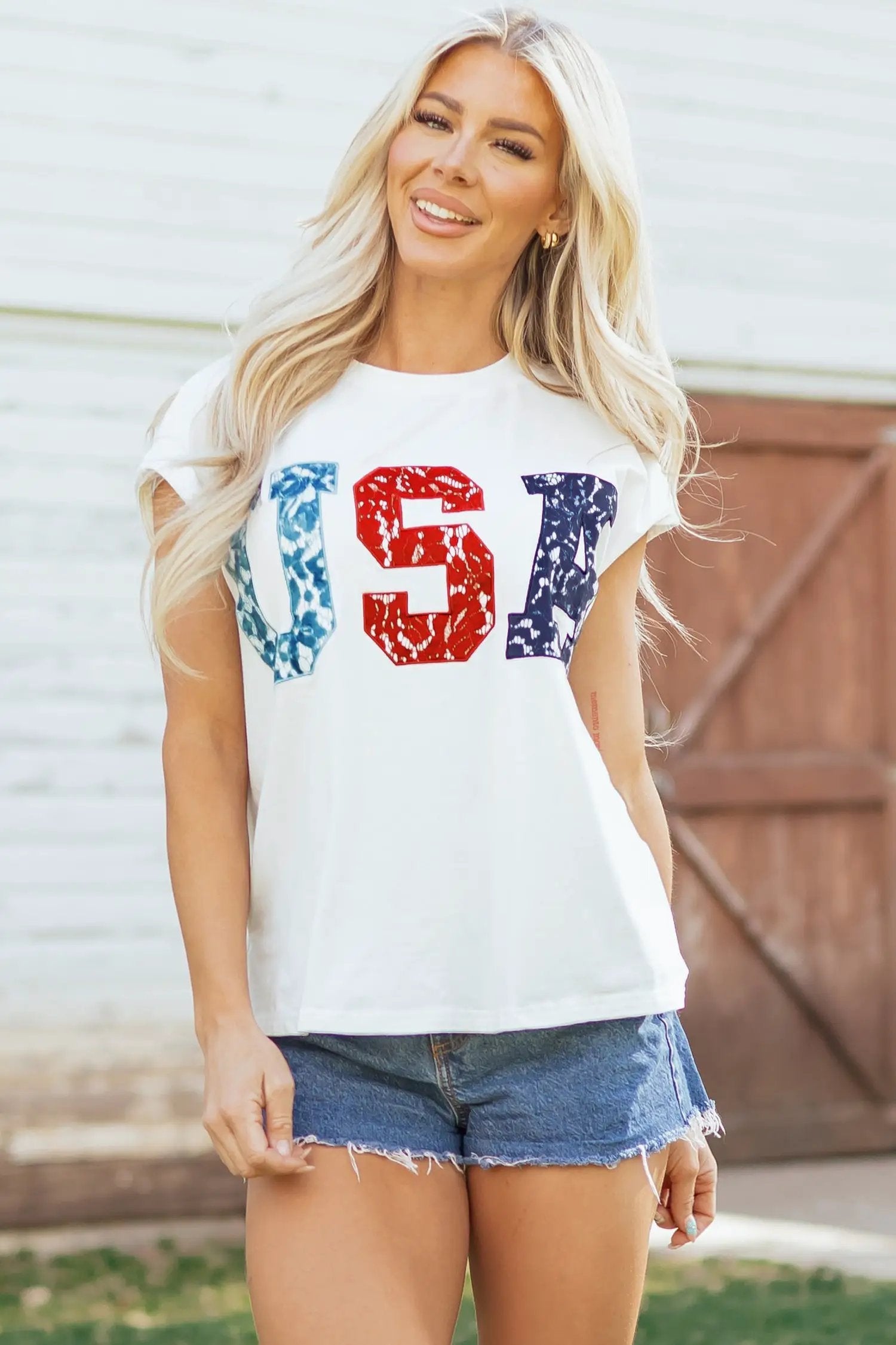 USA color block dolman tee