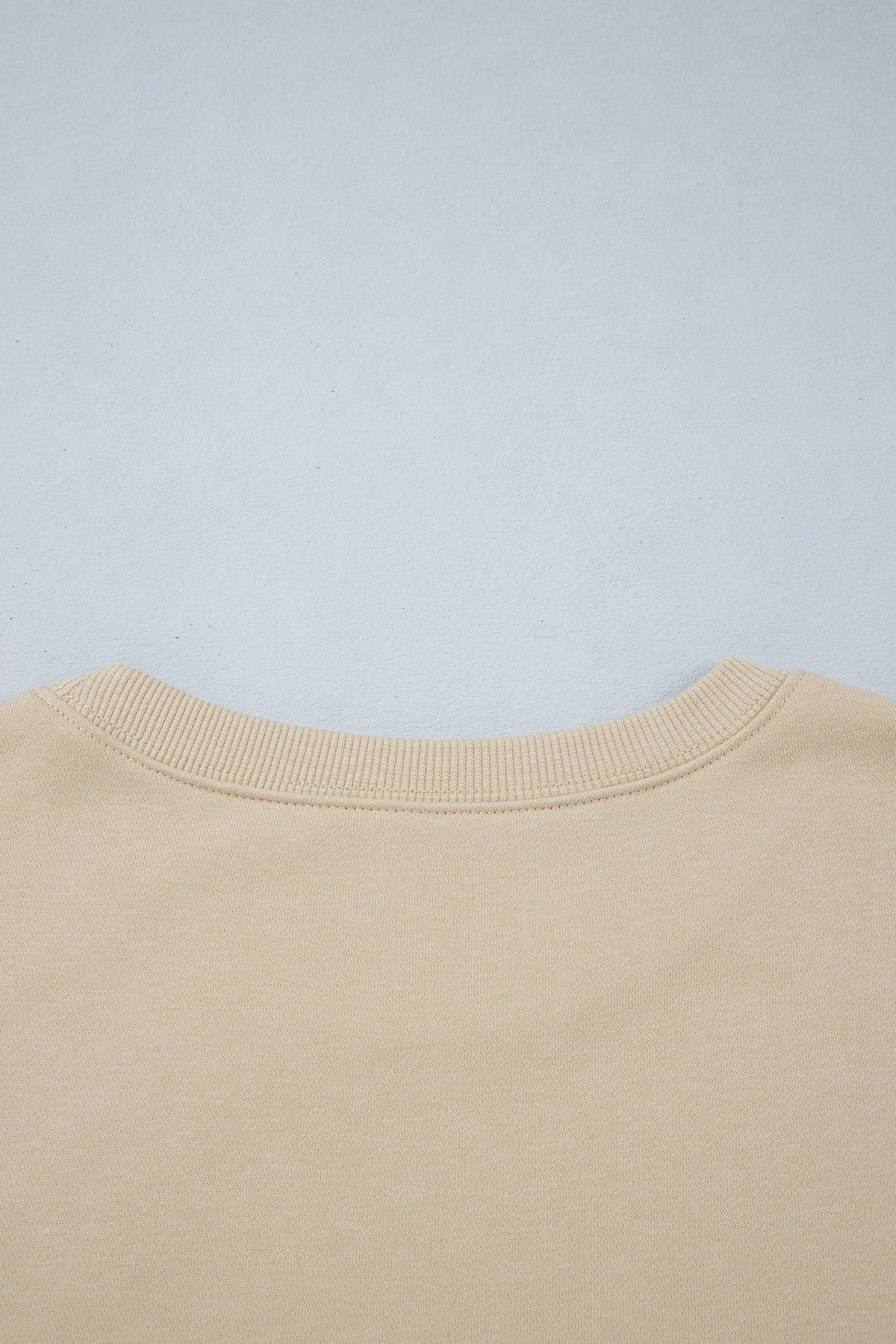 Khaki Polka Dot Patchwork Sleeve Crew Neck Loose Pullover Sweatshirt