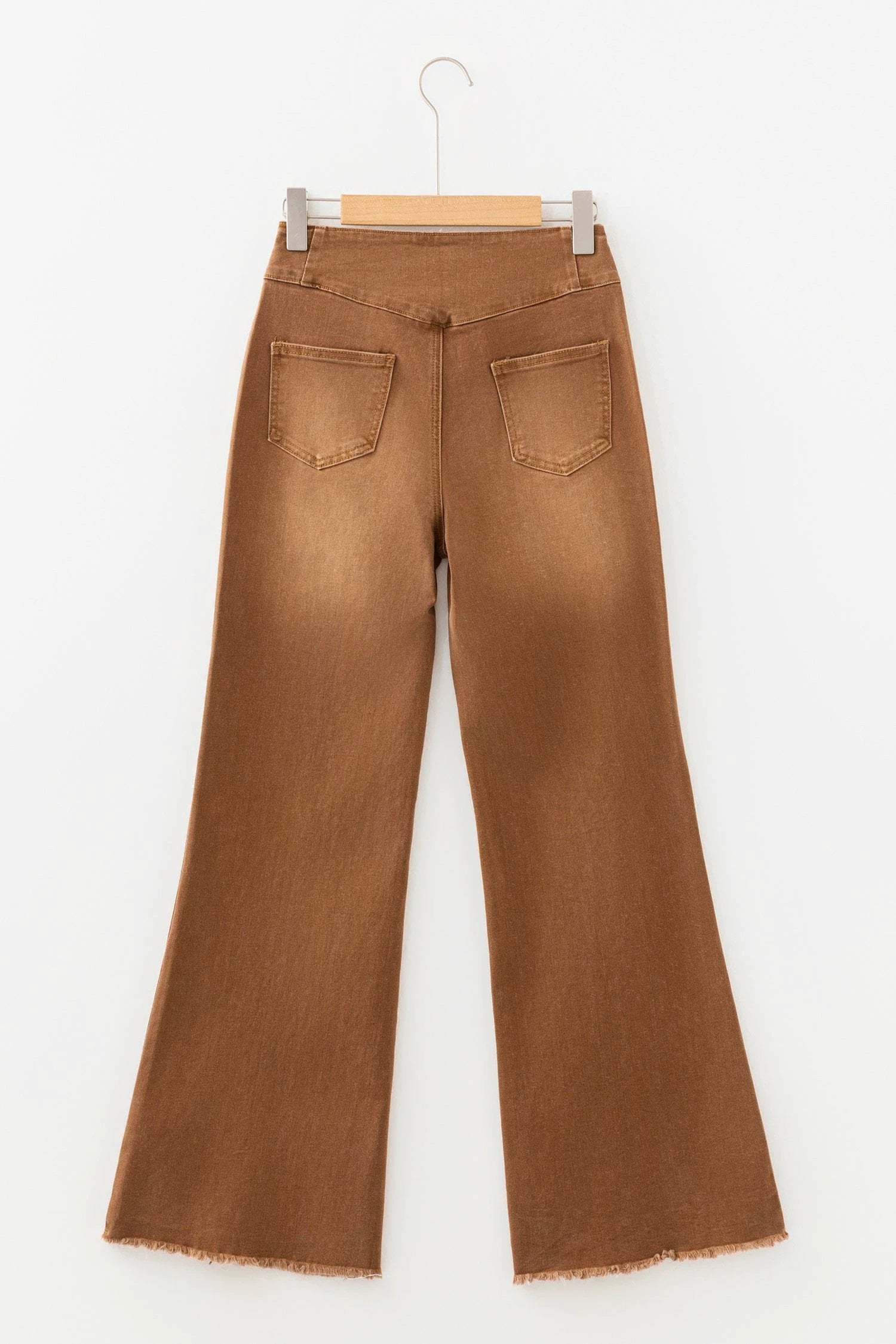  high waist button fly raw hem straight jeans for women casual everyday outfit