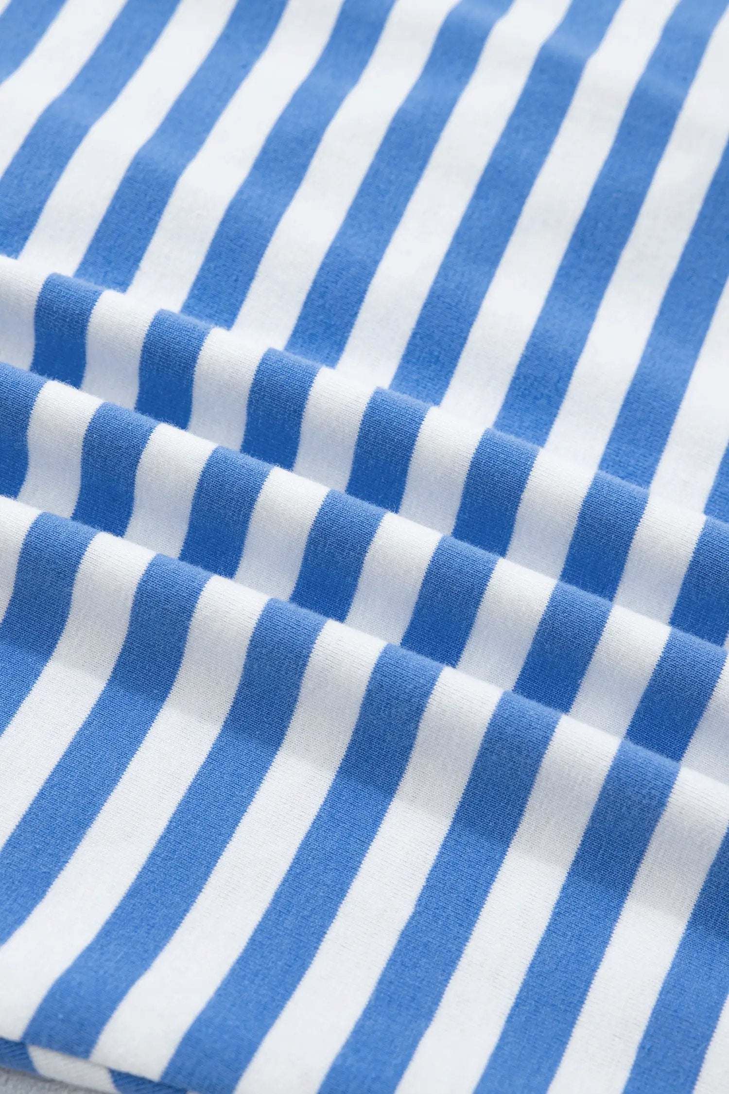 Dear-Lover Dropshipping Sky Blue Stripe Nautical Tie Contrast Trim Round Neck T Shirt Mini Dress - Dresses/T Shirt Dresses