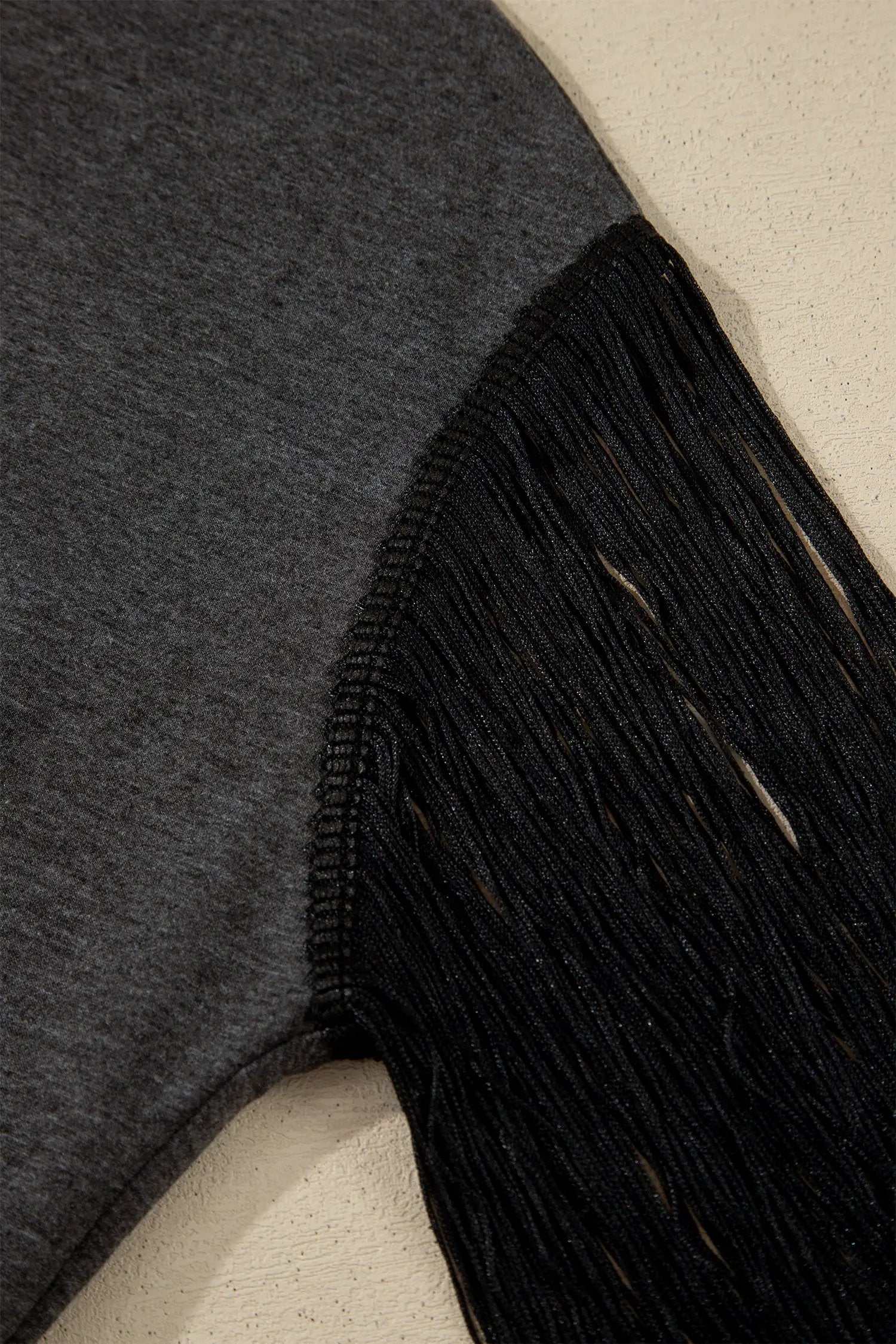 Fringe Sleeve Western Graphic Tee carbon grey yee haw boots western top