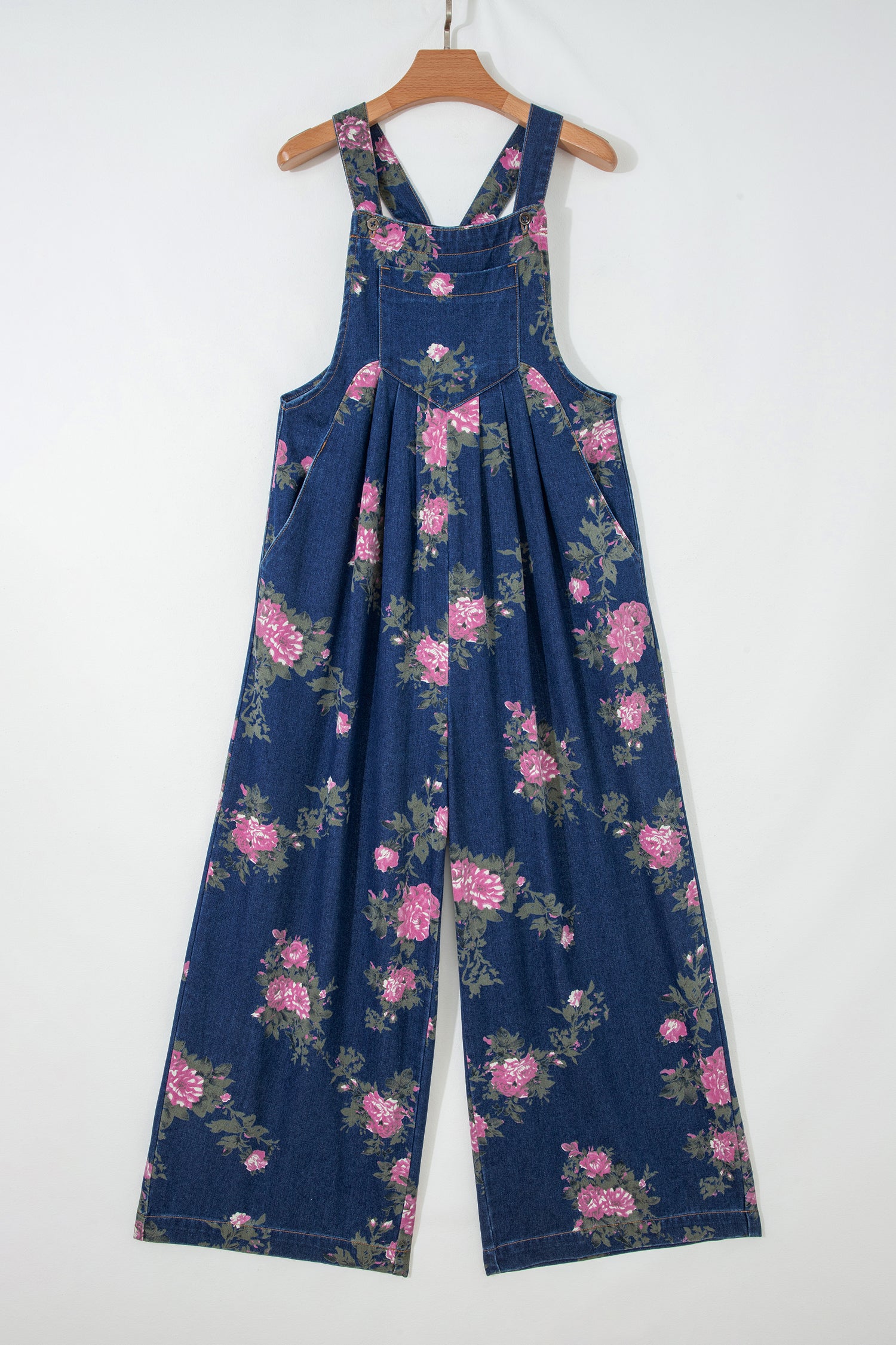 Floral Denim Jumpsuit