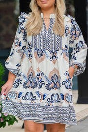 Plus size boho print dress