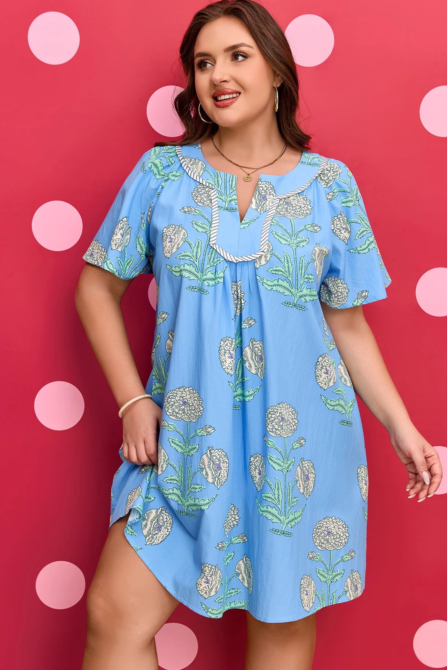 plus size floral mini dress