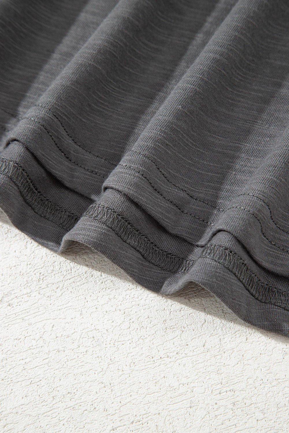 dark grey double ruffled short sleeve plus size top for women casual everyday outfit
