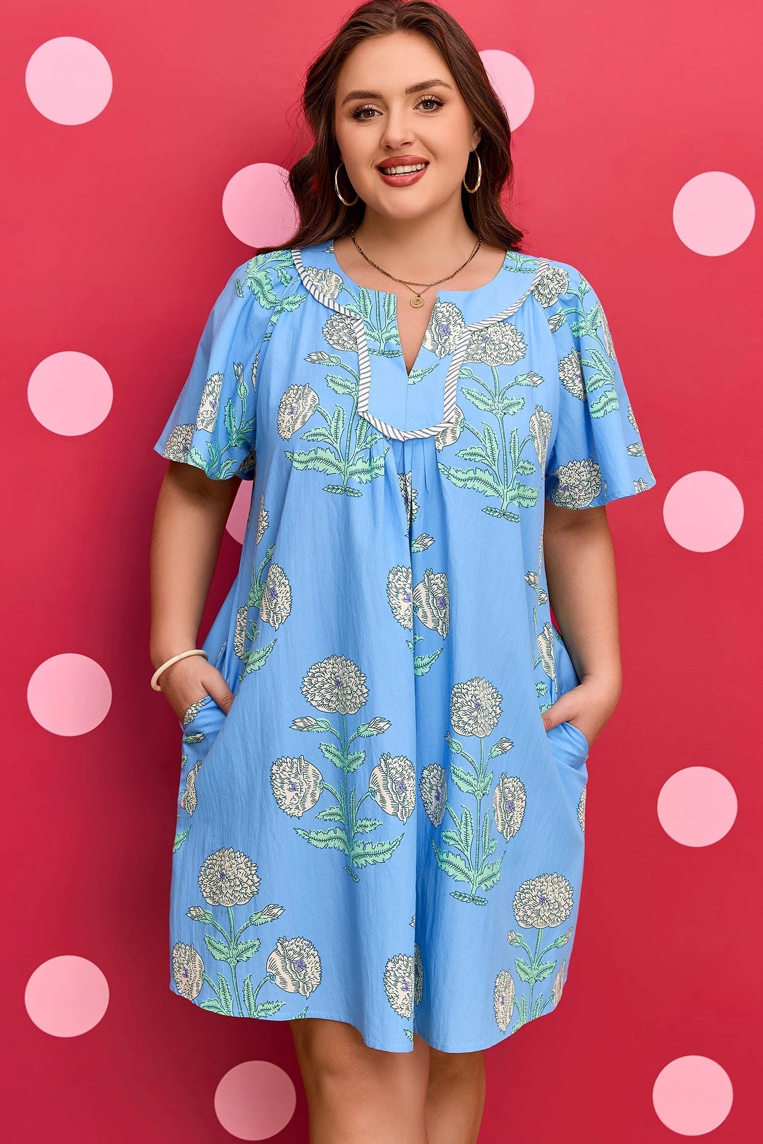 plus size floral mini dress