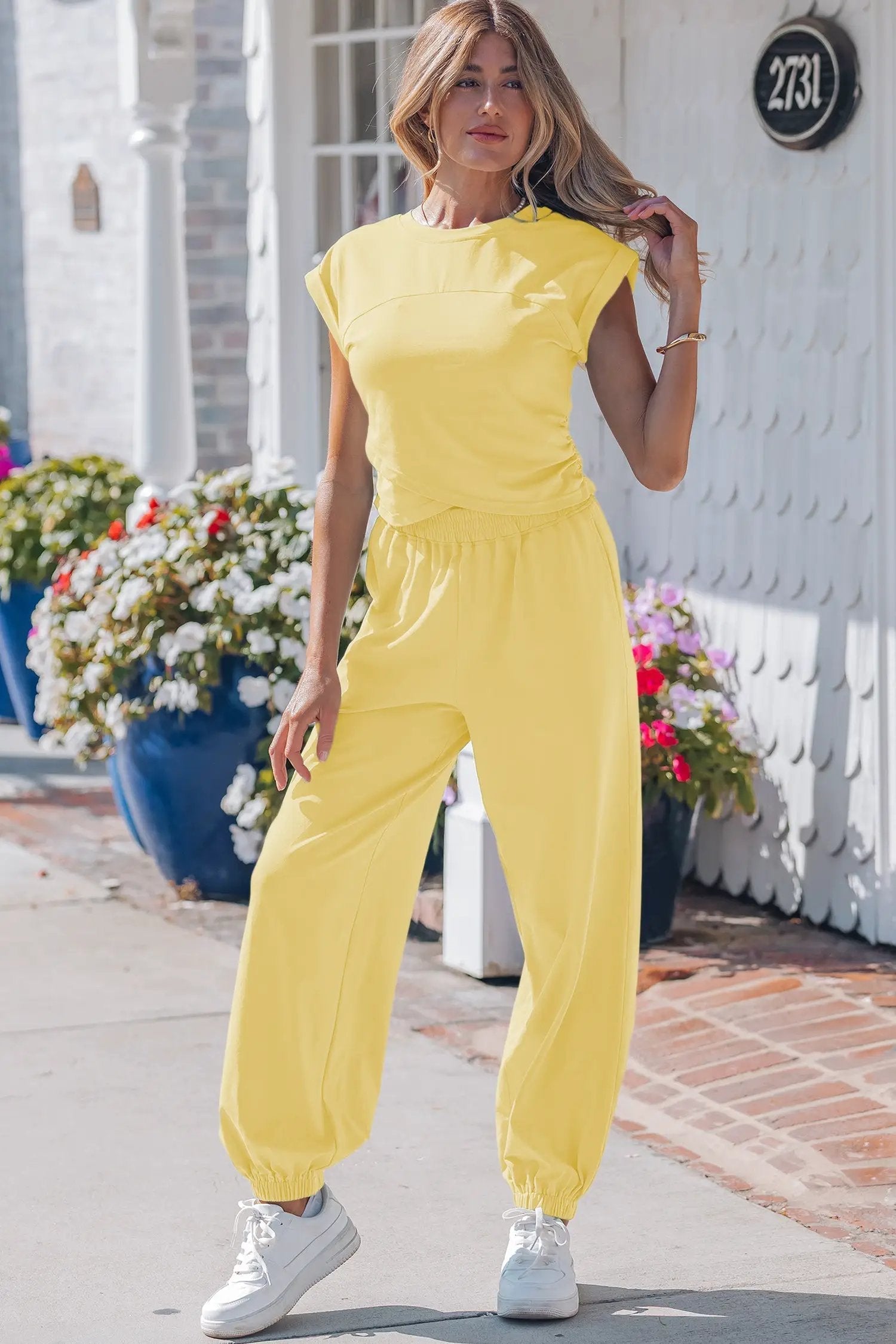 cropped tank top and jogger set