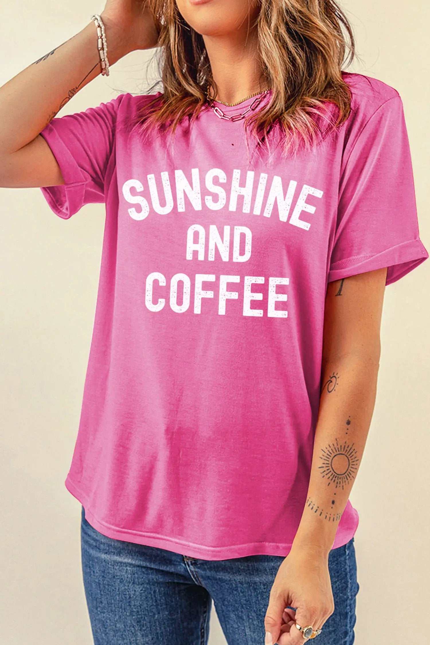 Sunshine Coffee Graphic Tee women’s summer beach casual top