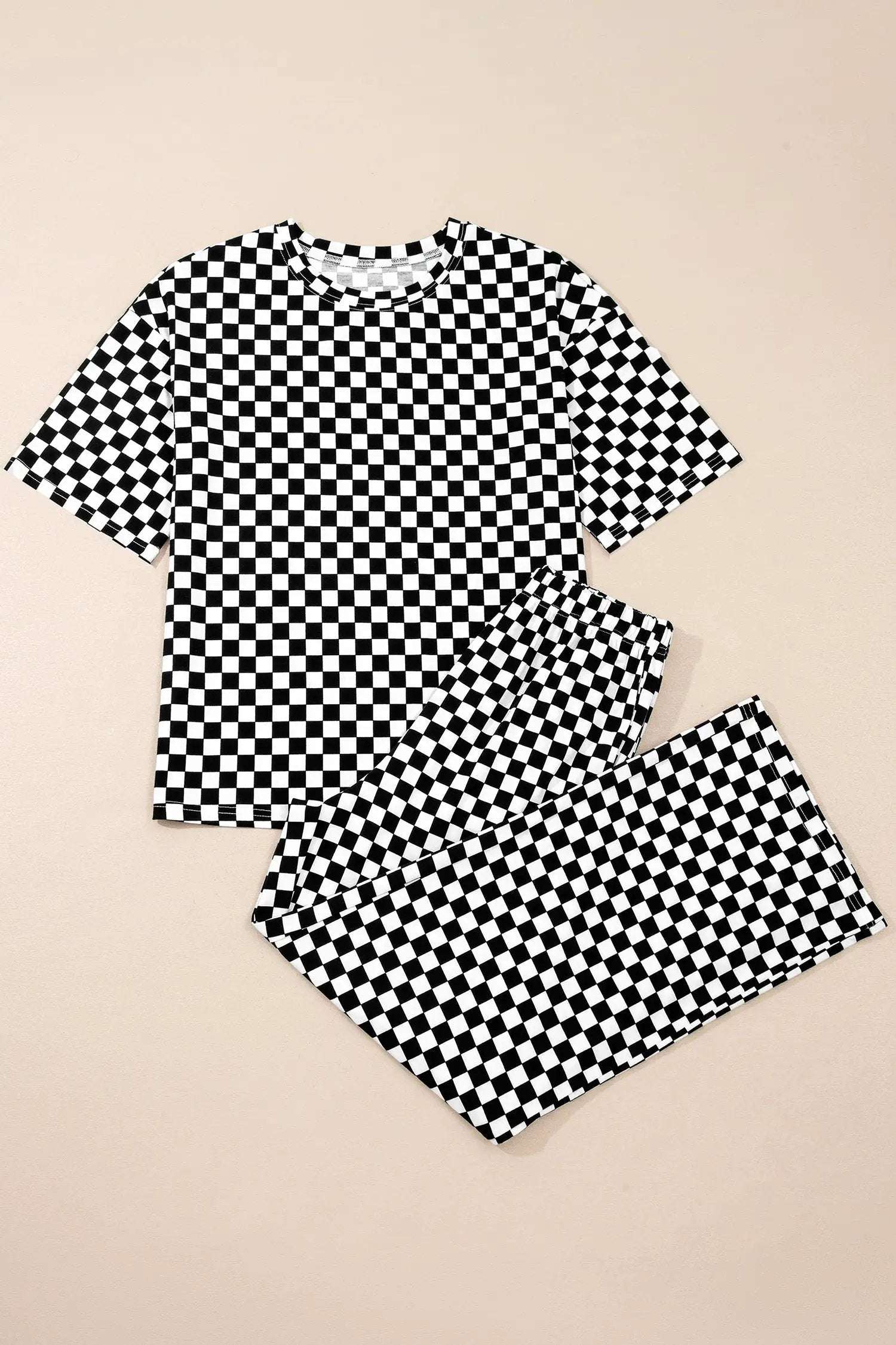 Checkered two-piece outfit set