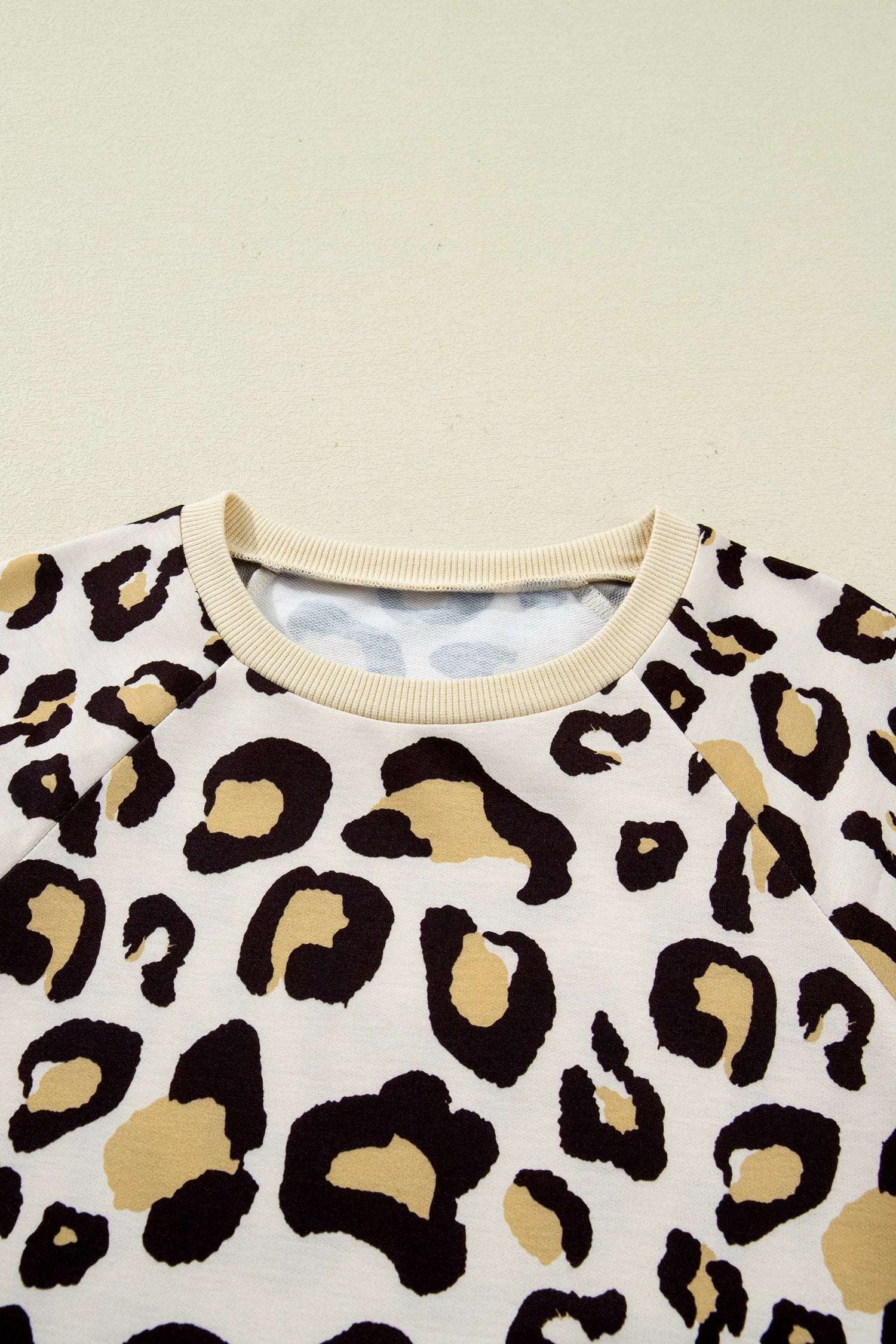khaki leopard long sleeve shift t shirt dress with pockets for women casual everyday outfit